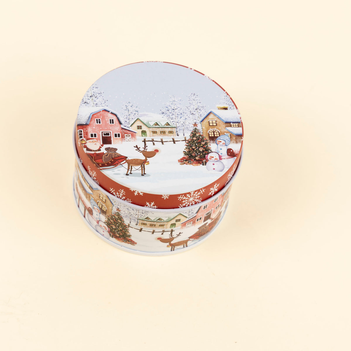 Mini Round Christmas Storage Tins (assorted styles)