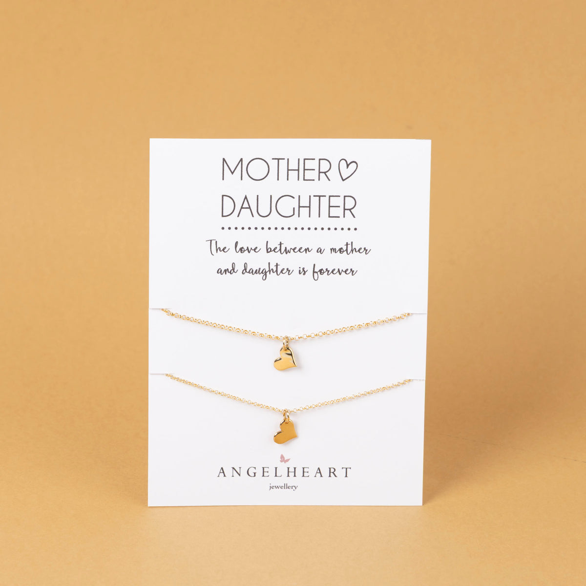 "Mother and Daughter" Gold-Dipped Heart Bracelet Set