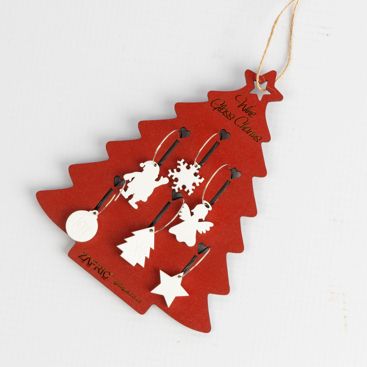 Christmas Tree Wine Glass Charm Gift Set (assorted colours)