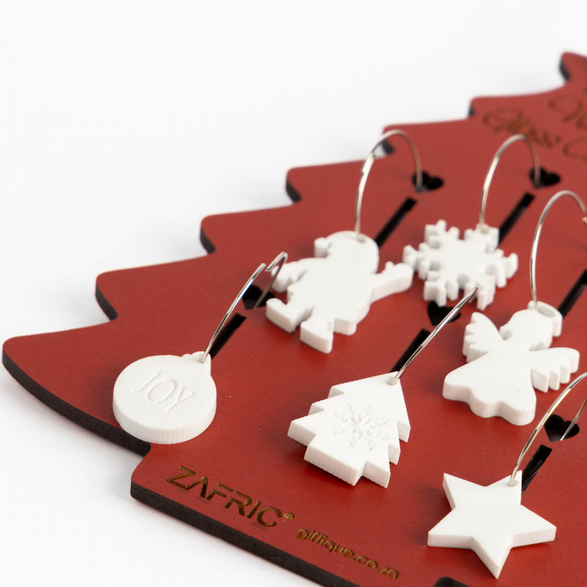 Christmas Tree Wine Glass Charm Gift Set (assorted colours)