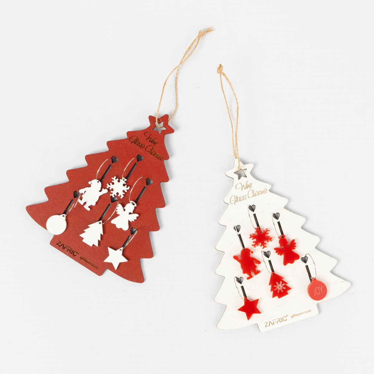 Christmas Tree Wine Glass Charm Gift Set (assorted colours)