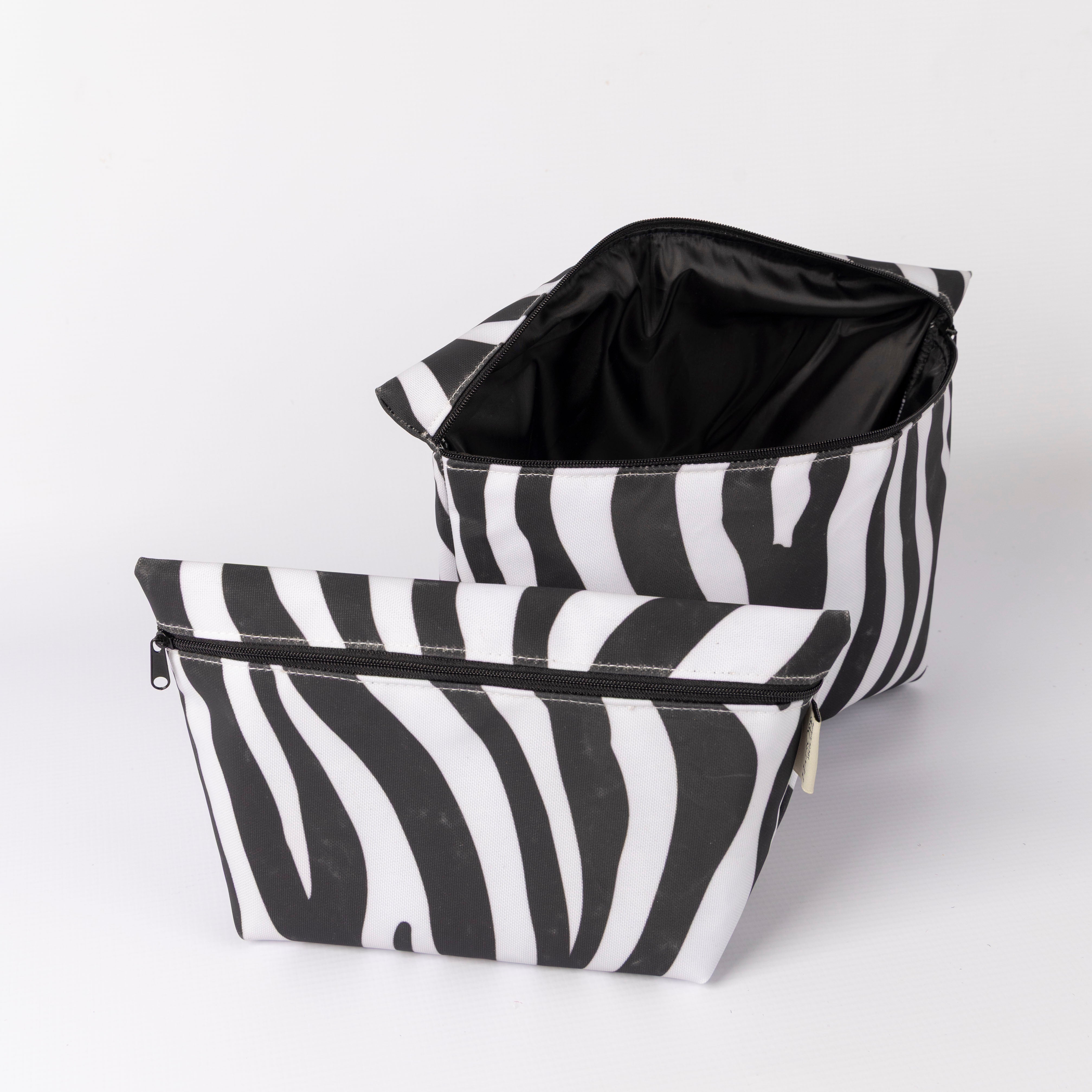 Zebra Print Toiletry Bag Set