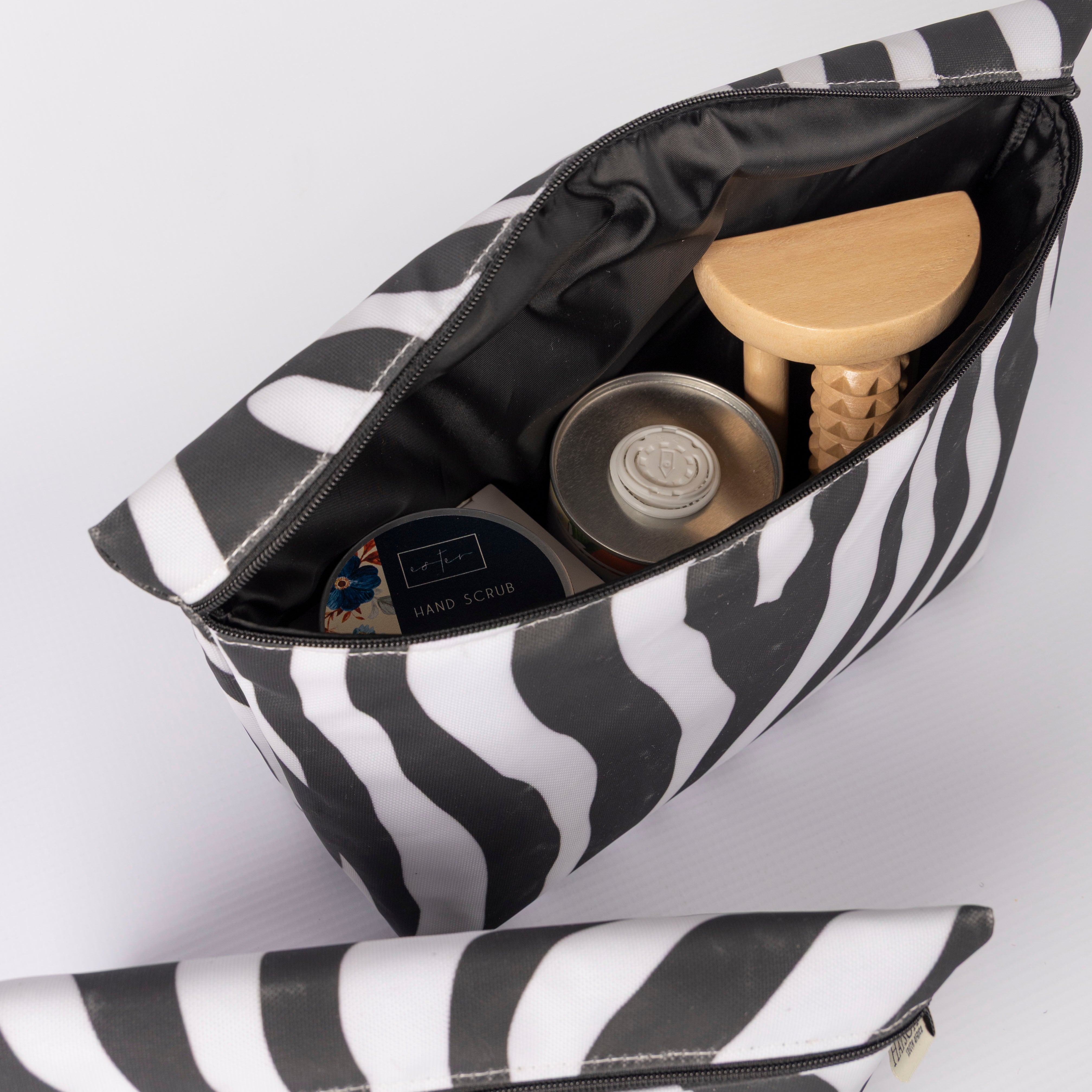Zebra Print Toiletry Bag Set