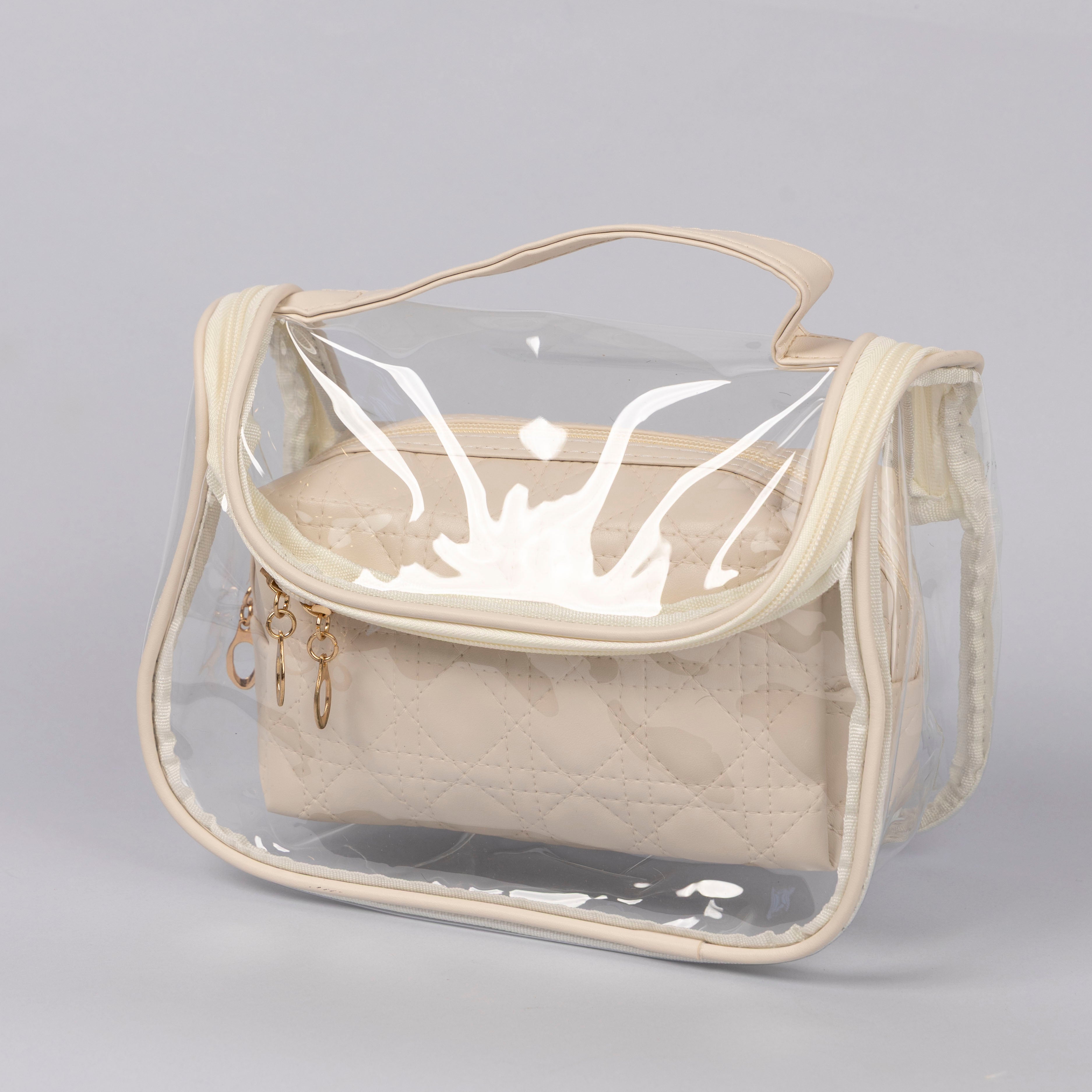 Taupe Two-Piece Vanity Bag Set