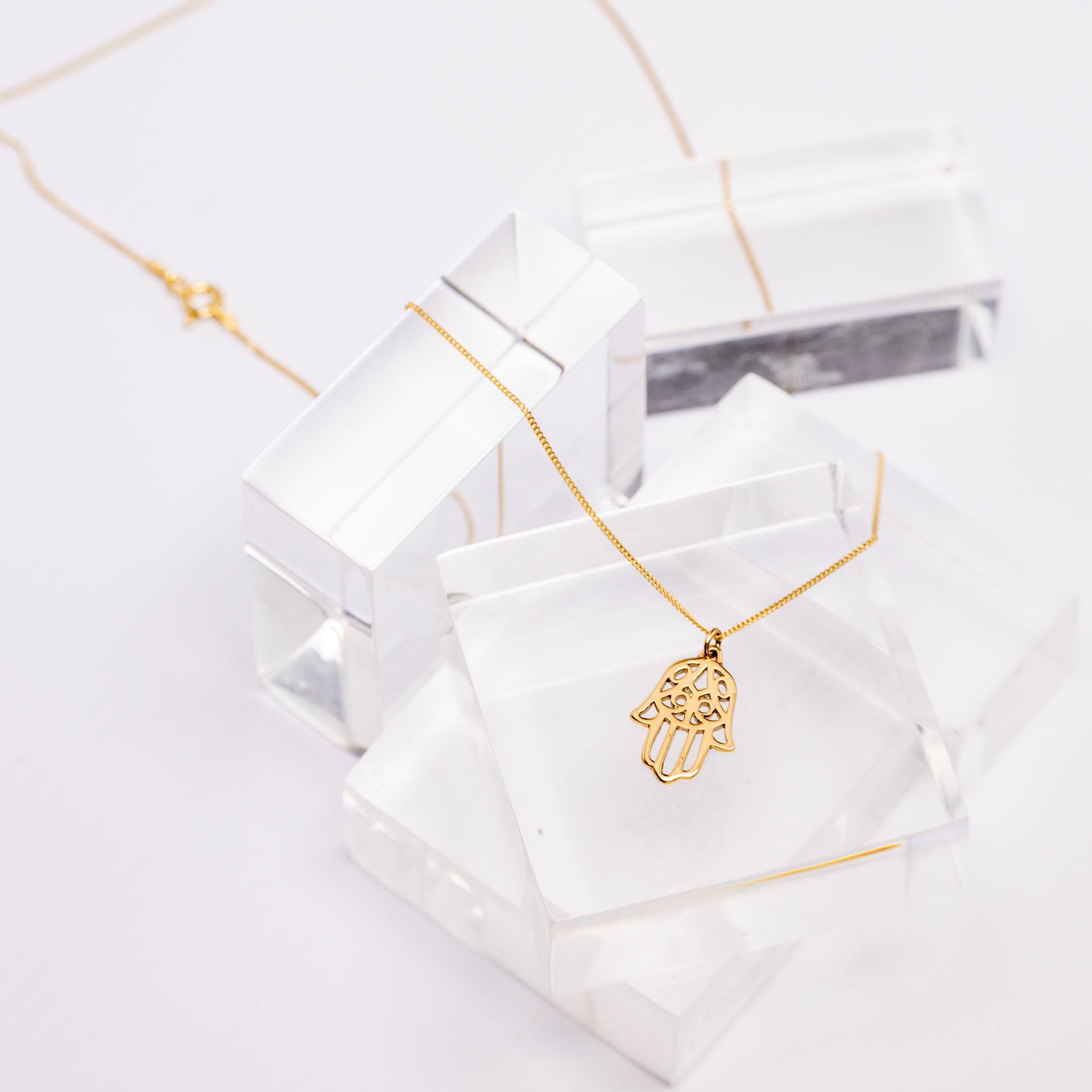 "Abundance" Gold-Dipped Hamsa Necklace