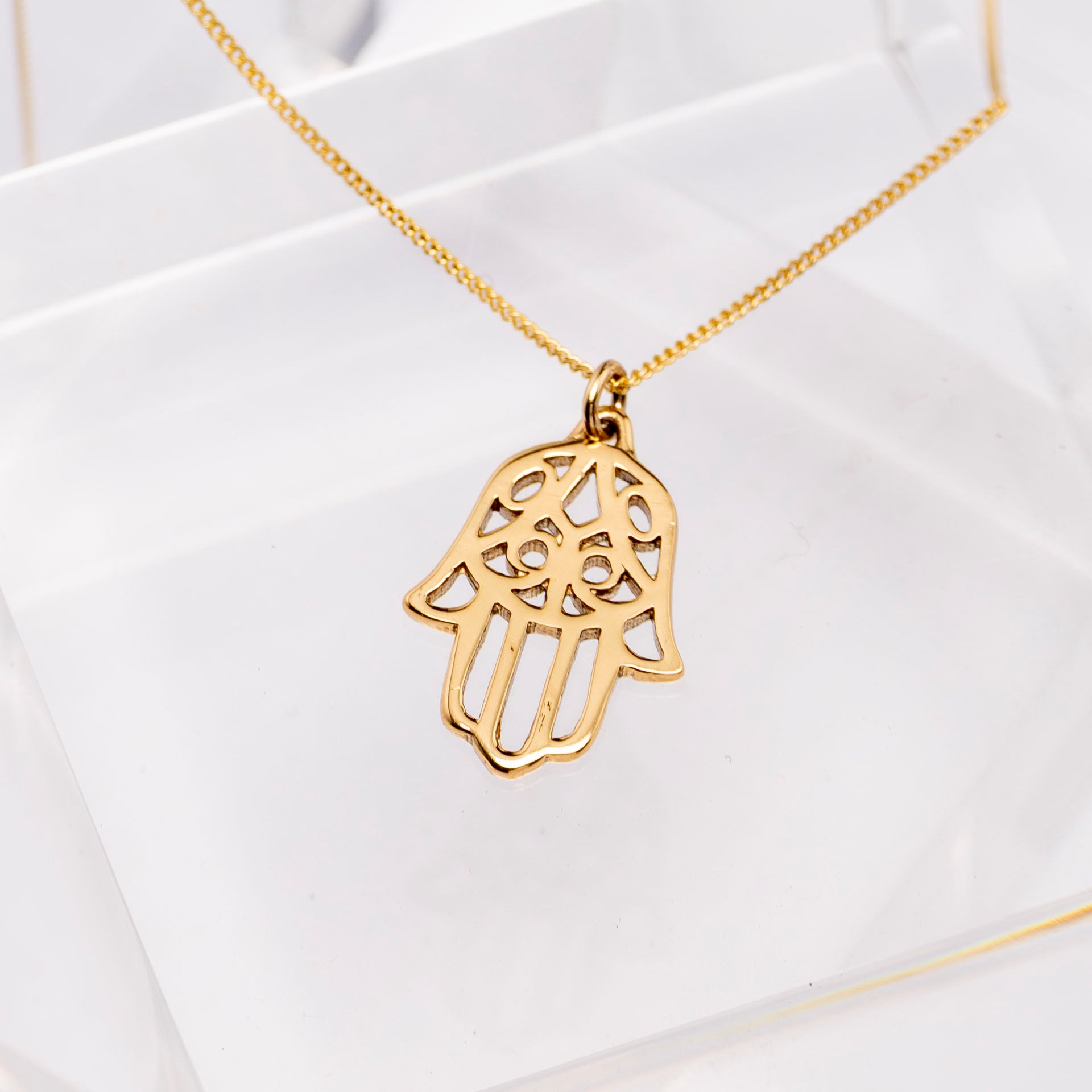 "Abundance" Gold-Dipped Hamsa Necklace