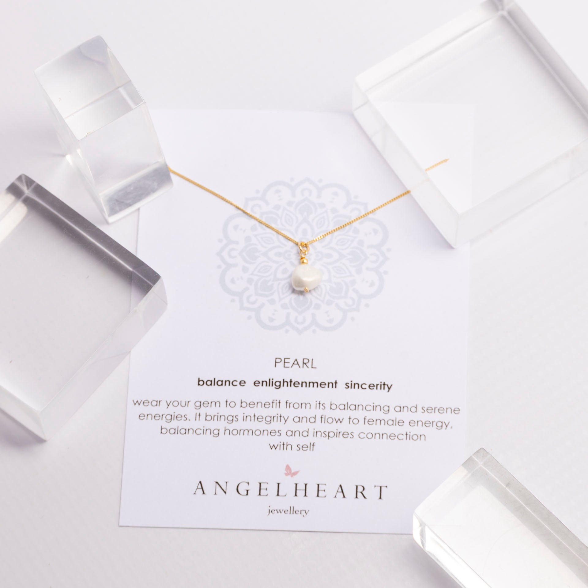 Keshi Pearl Pendant with Gold-Dipped Chain