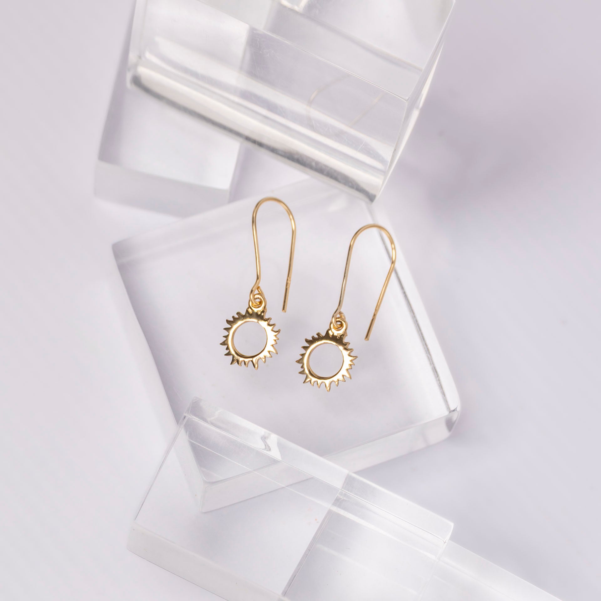 "Shine" Open Sun Dangle Earrings