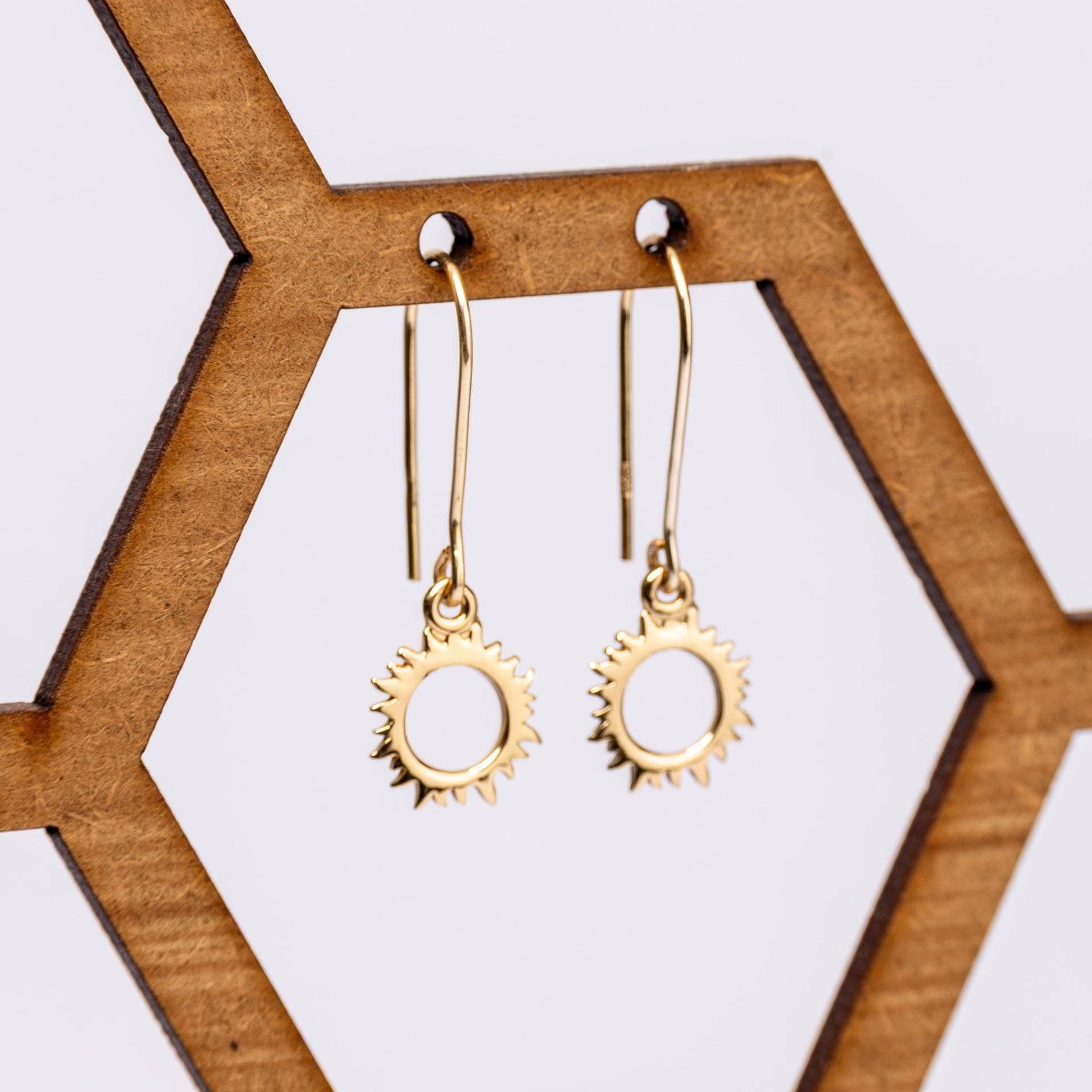 "Shine" Open Sun Dangle Earrings