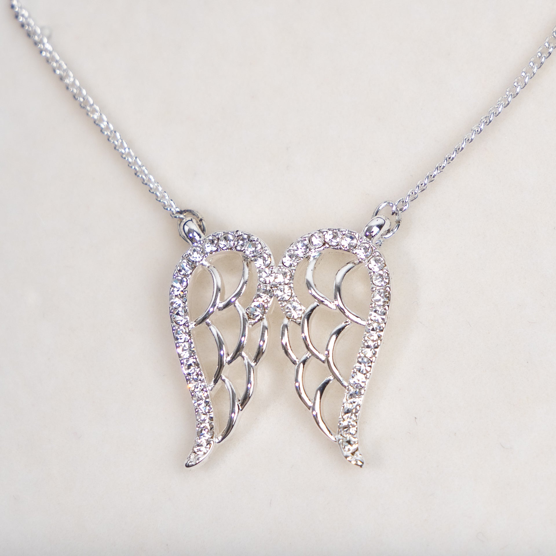 Diamanté Filigree Angel Wings Necklace