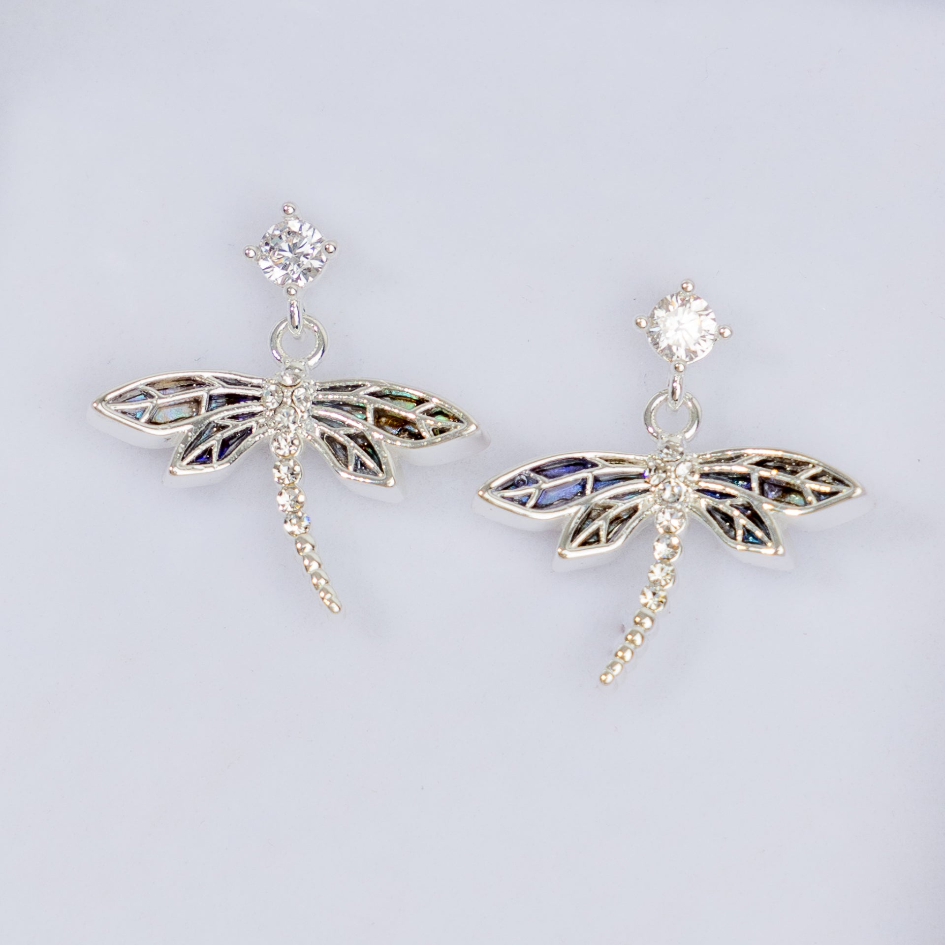 Pāua Shell Dragonfly Earrings