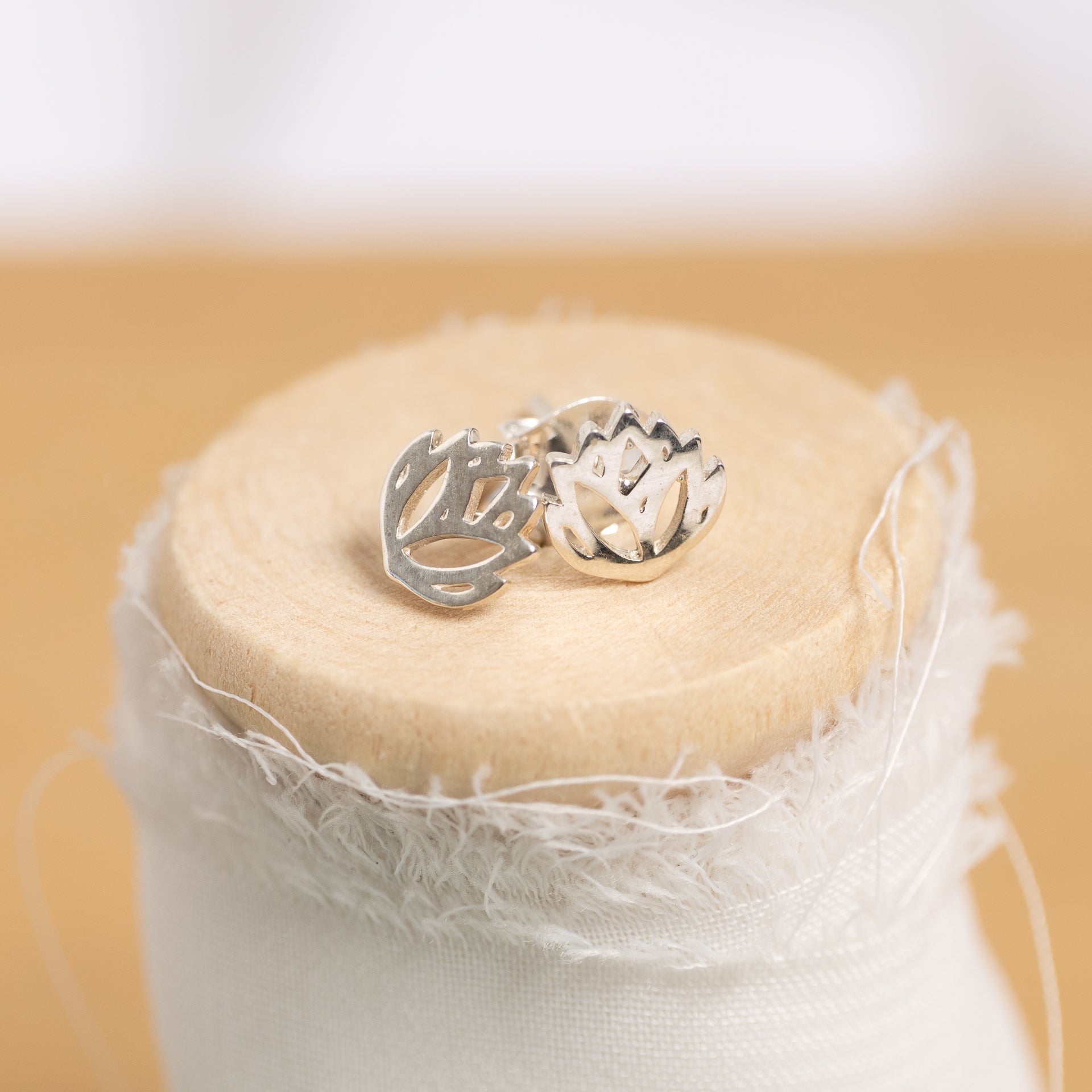 Dainty Protea Stud Earrings (Sterling Silver / Gold Dipped)