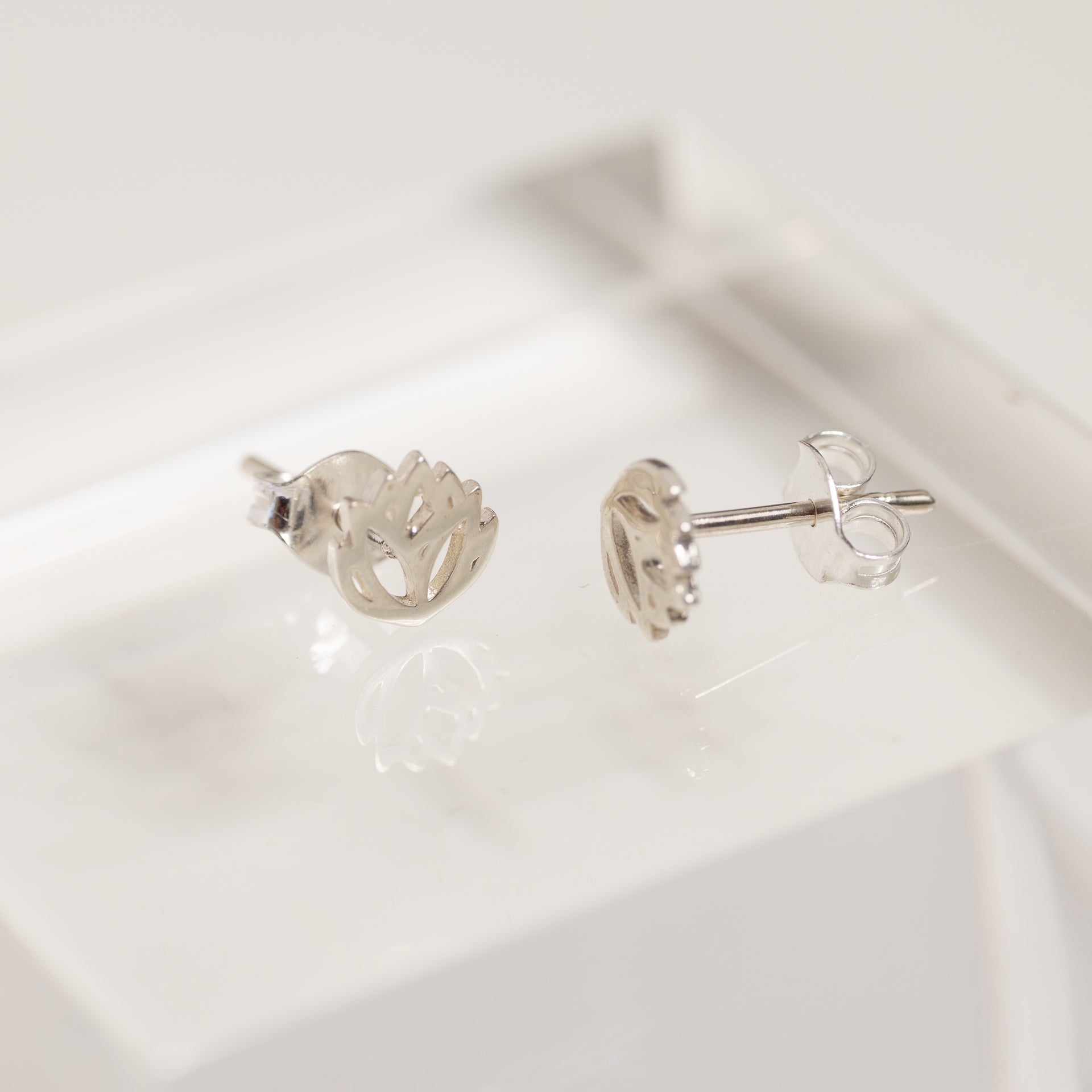 Dainty Protea Stud Earrings (Sterling Silver / Gold Dipped)