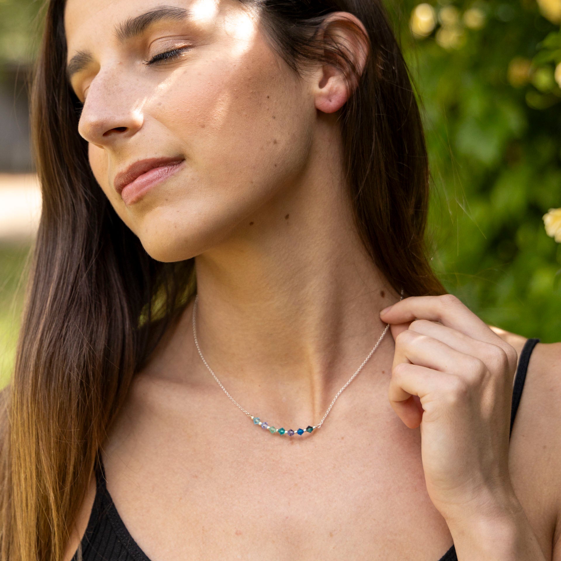 Romantic Crystal Necklace Collection – Shades of Blue