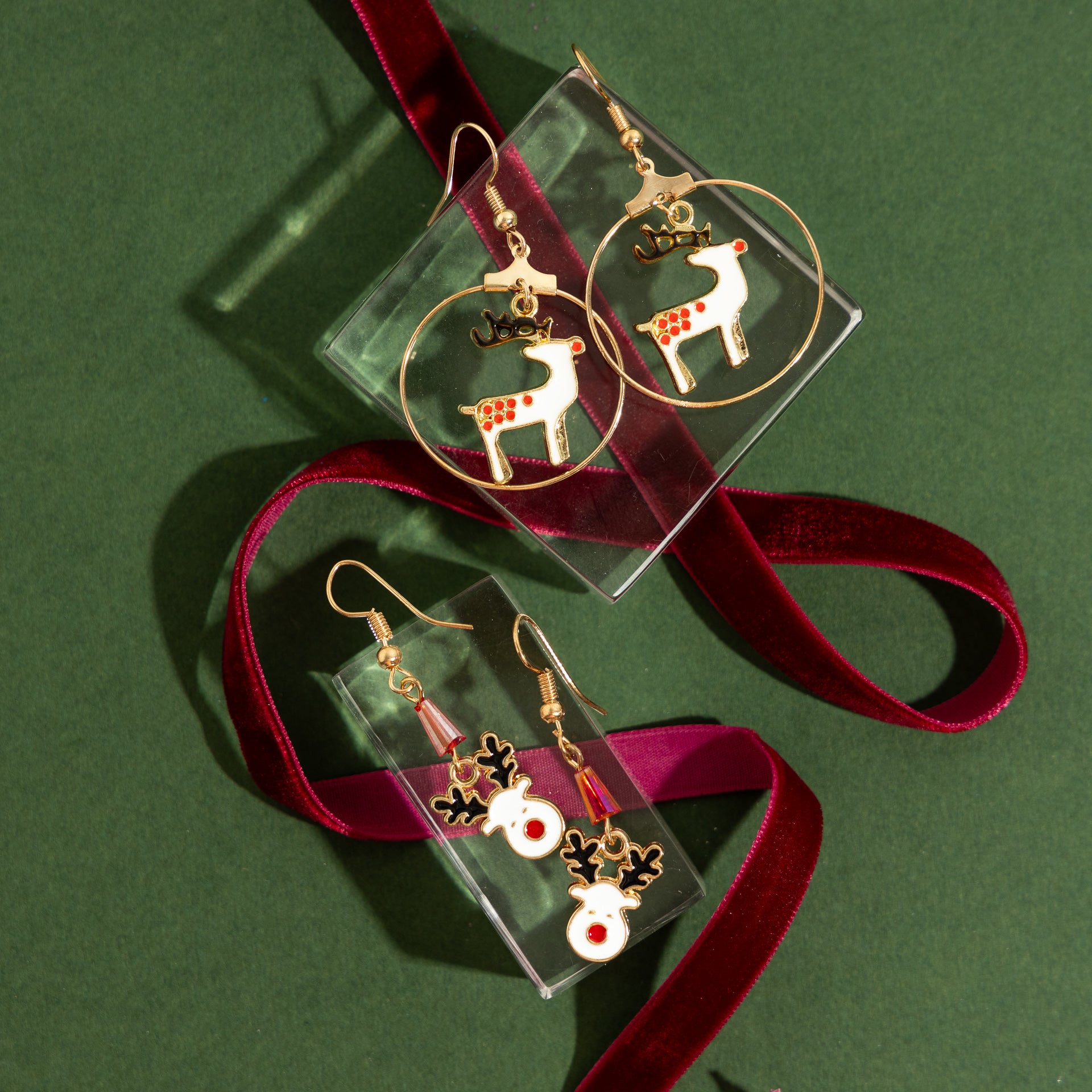 Festive Reindeer Novelty Earrings (assorted styles)