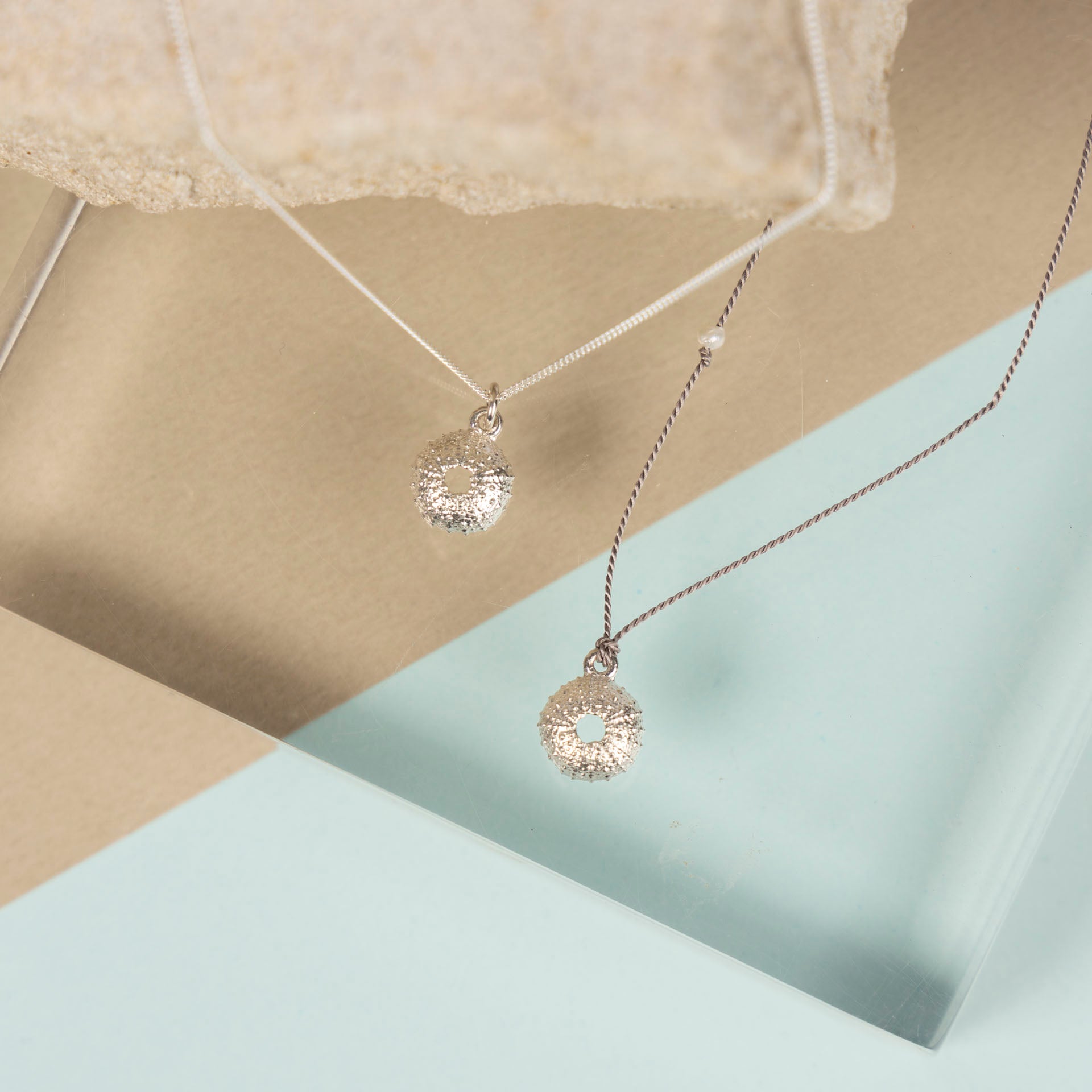 Sea Urchin Sterling Silver Necklace (on Silk or Chain)