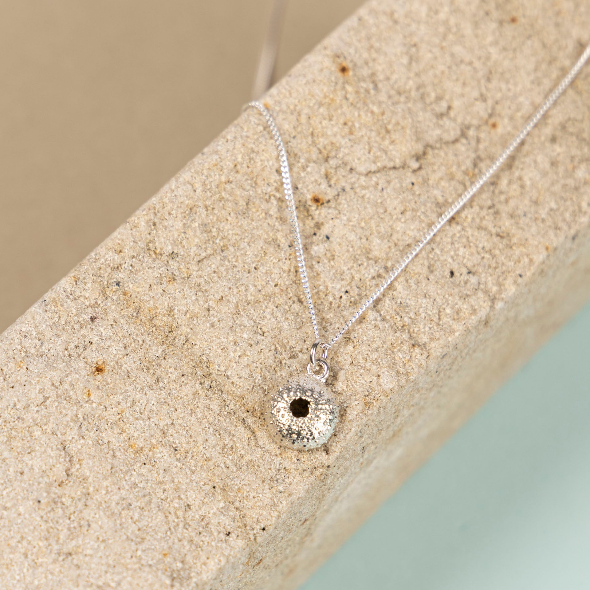 Sea Urchin Sterling Silver Necklace (on Silk or Chain)
