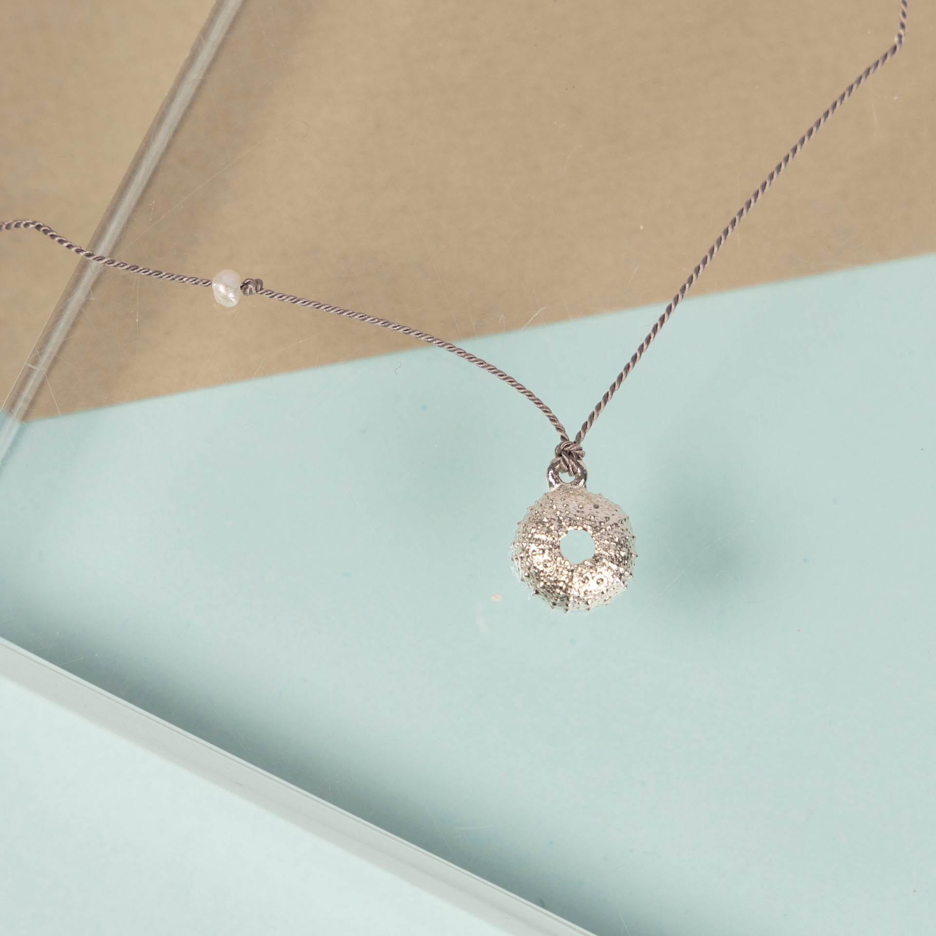 Sea Urchin Sterling Silver Necklace (on Silk or Chain)