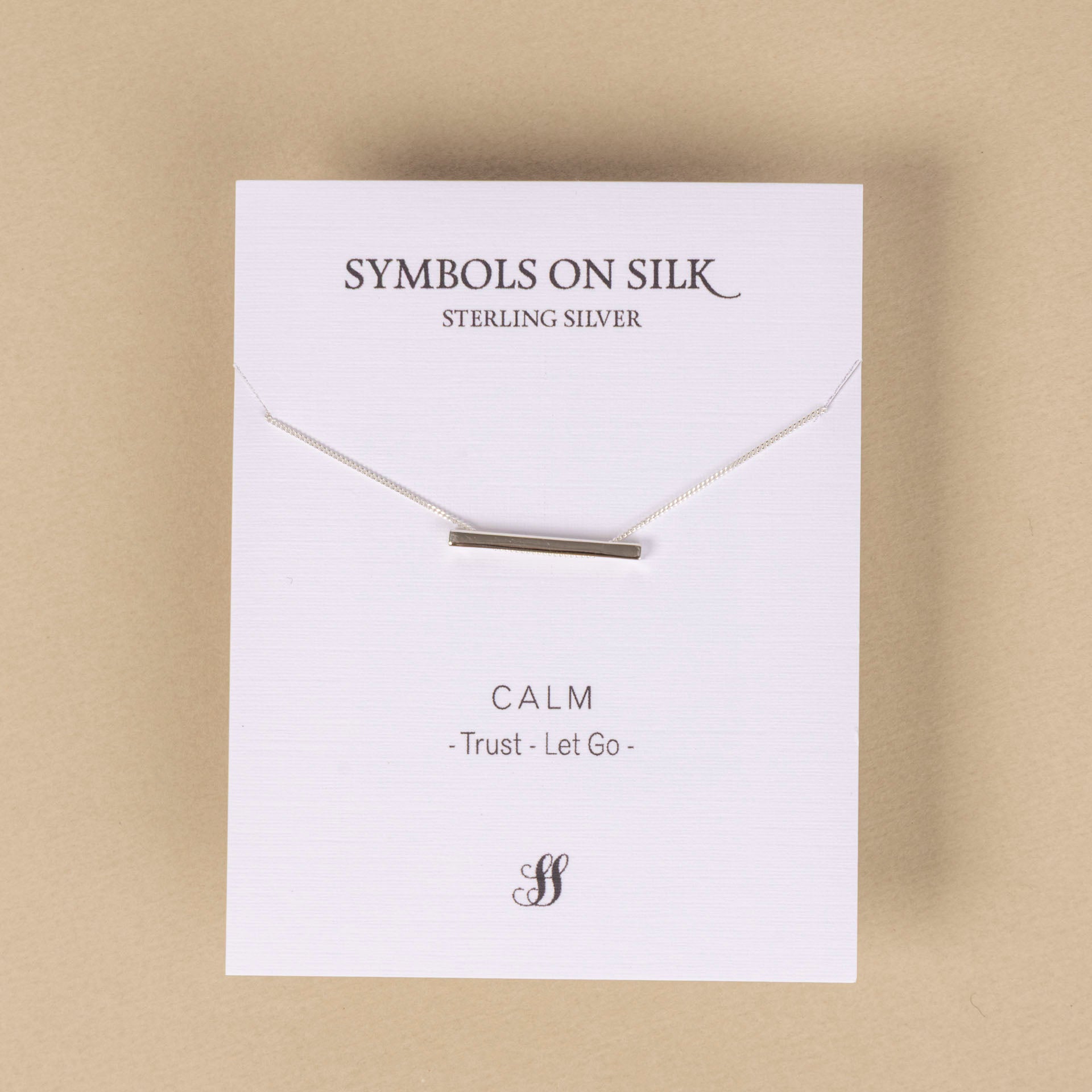 "Calm" Sterling Silver Bar Necklace