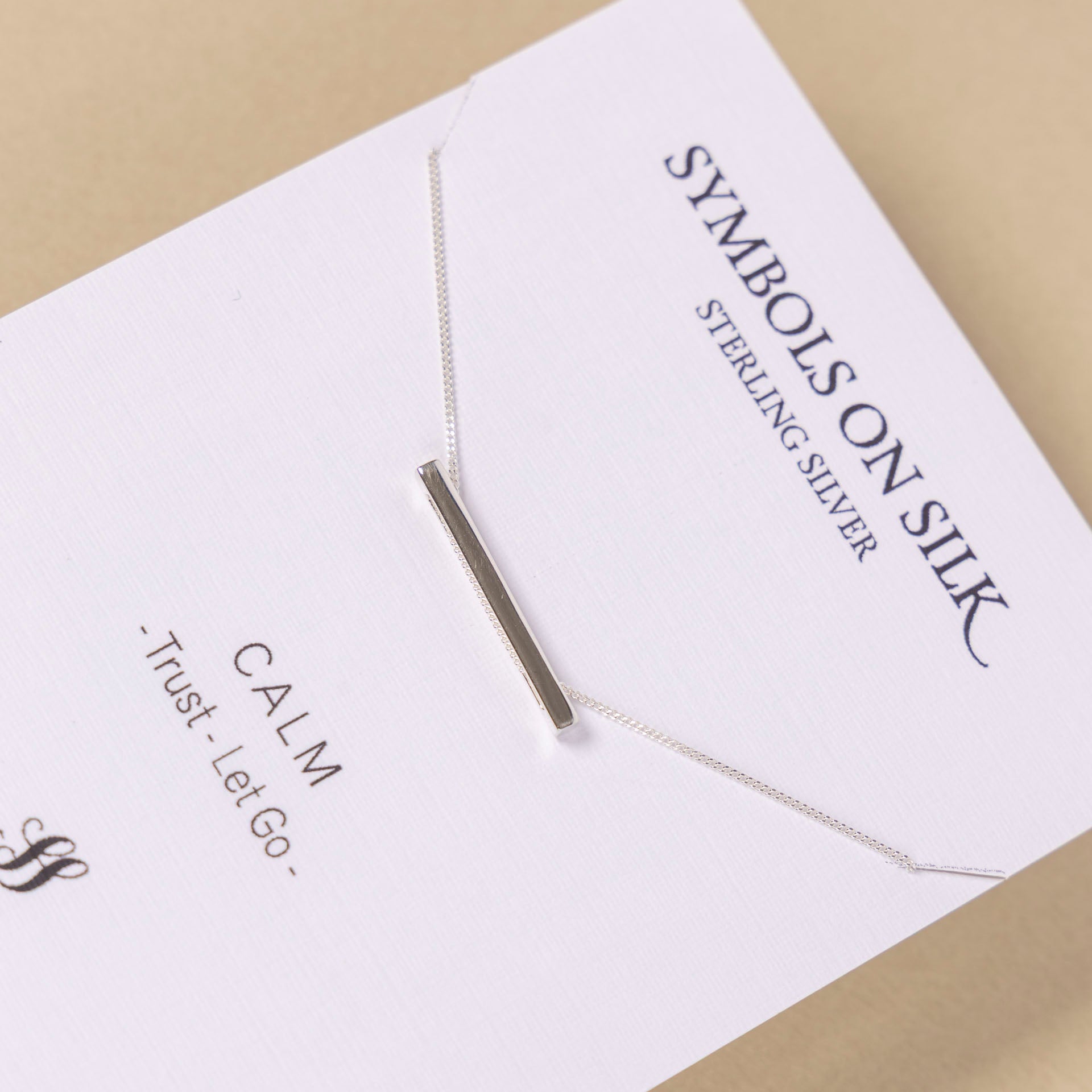 "Calm" Sterling Silver Bar Necklace