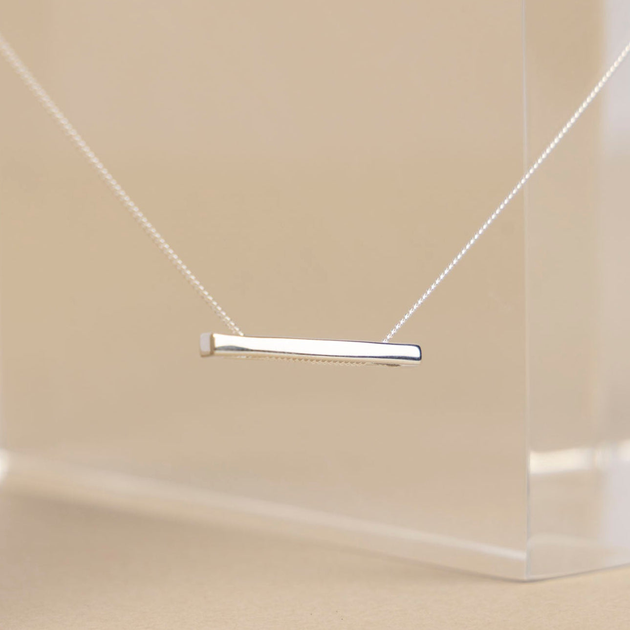 "Calm" Sterling Silver Bar Necklace