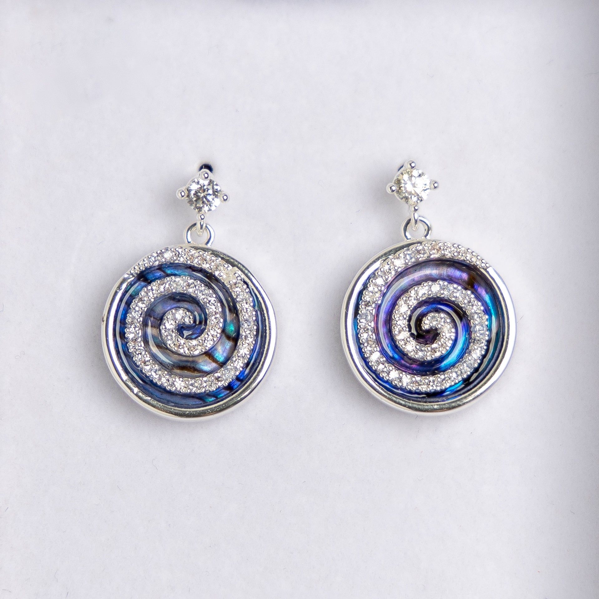 Pāua Shell Swirl Earrings