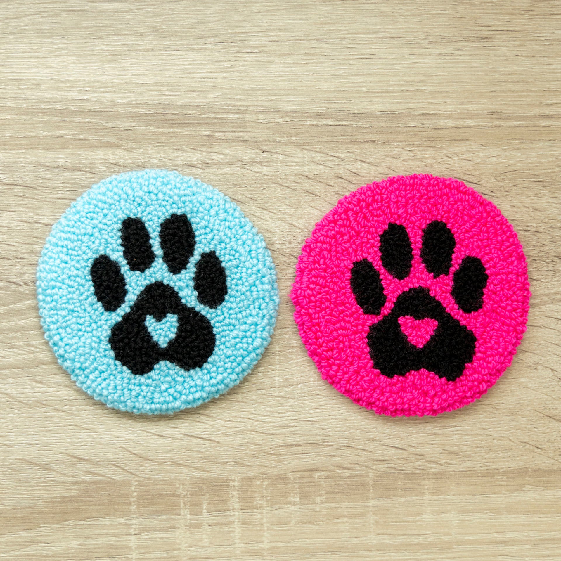 Paw Print Mug Rug (Blue or Pink)