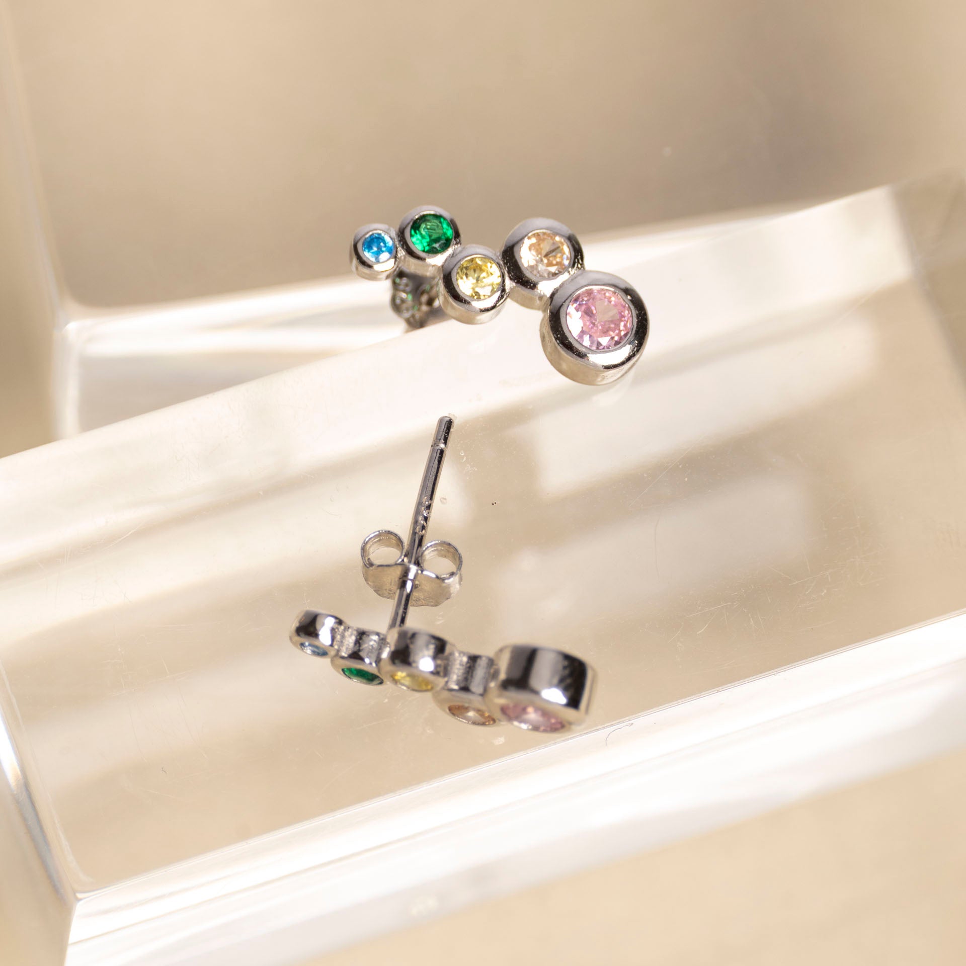 Sterling Silver Candy Cluster Stud Earrings