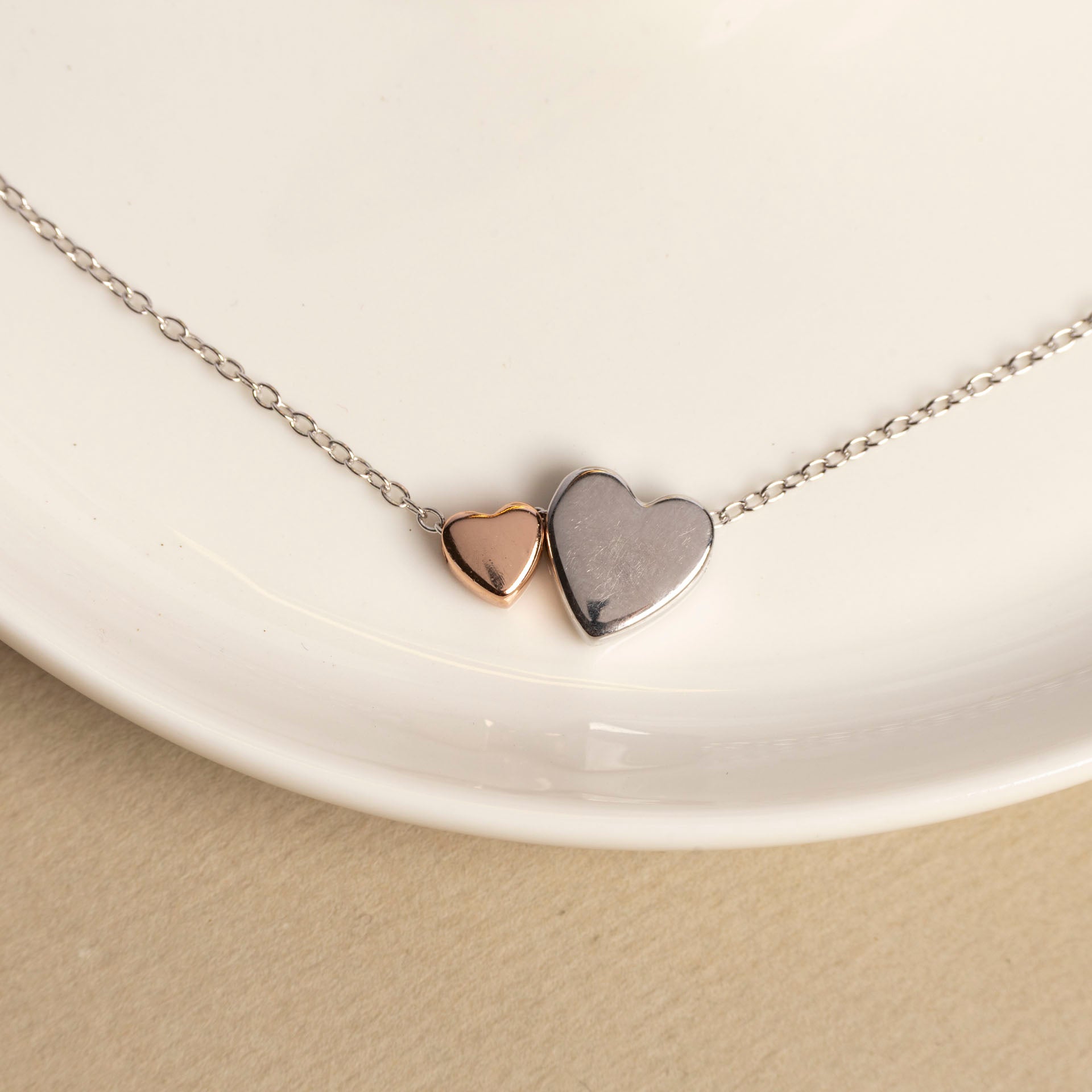 Sterling Silver Mommy-to-Be Two Heart Necklace