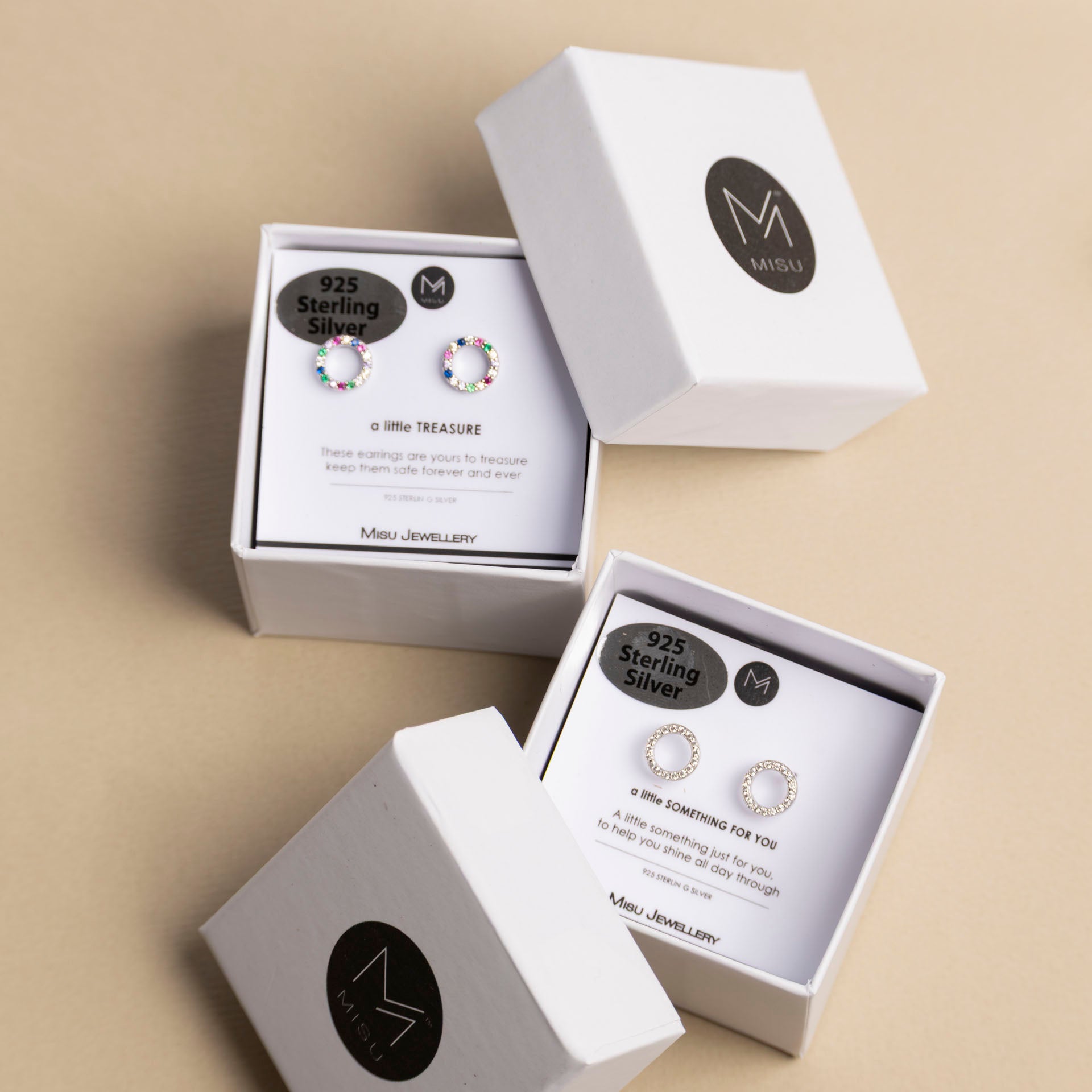 Sterling Silver and Cubic Zirconia Circle Studs