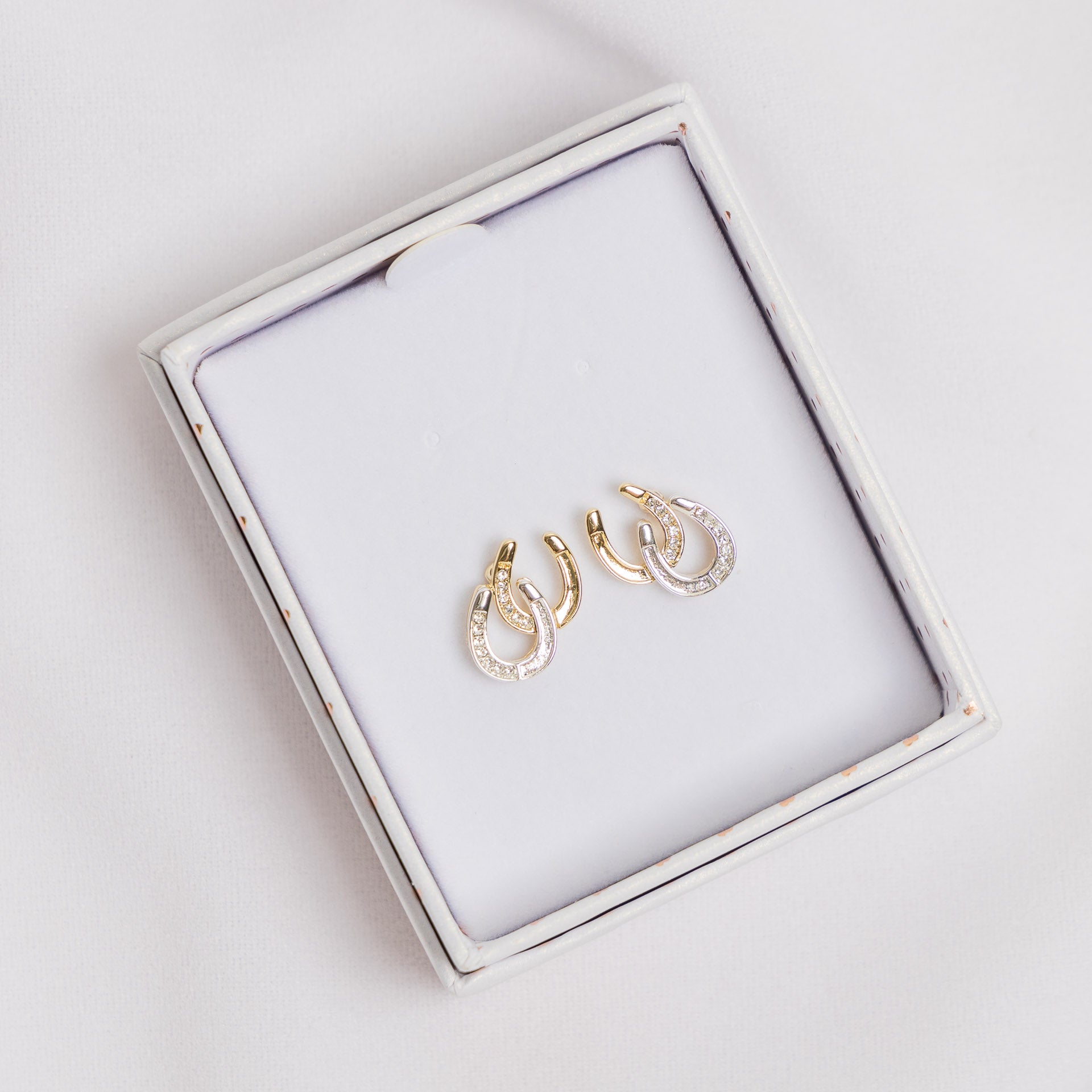 Silver & Gold Horseshoe Earrings