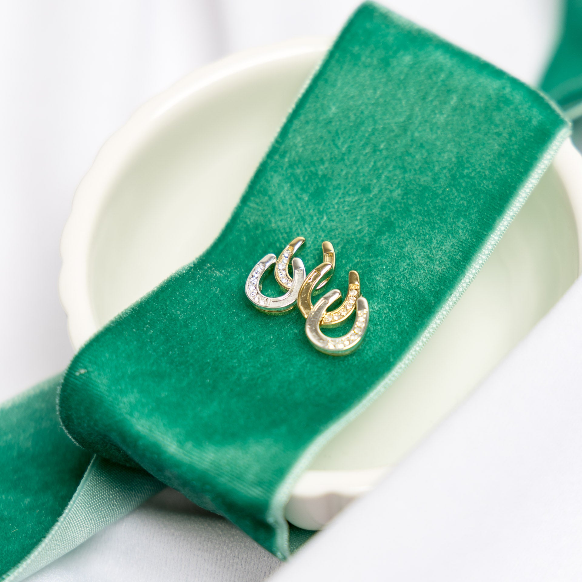 Silver & Gold Horseshoe Earrings