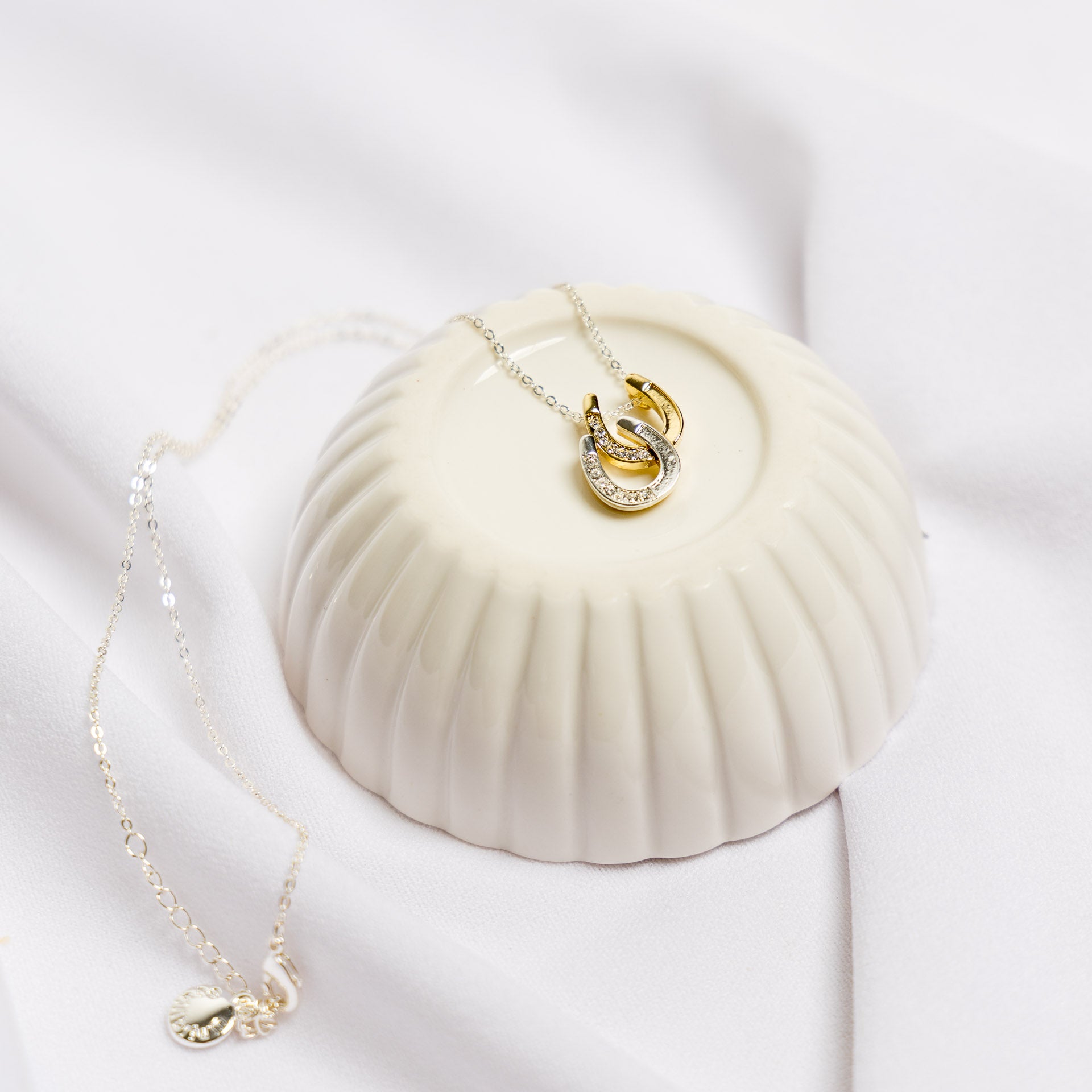Gold & Silver Horseshoe Necklace