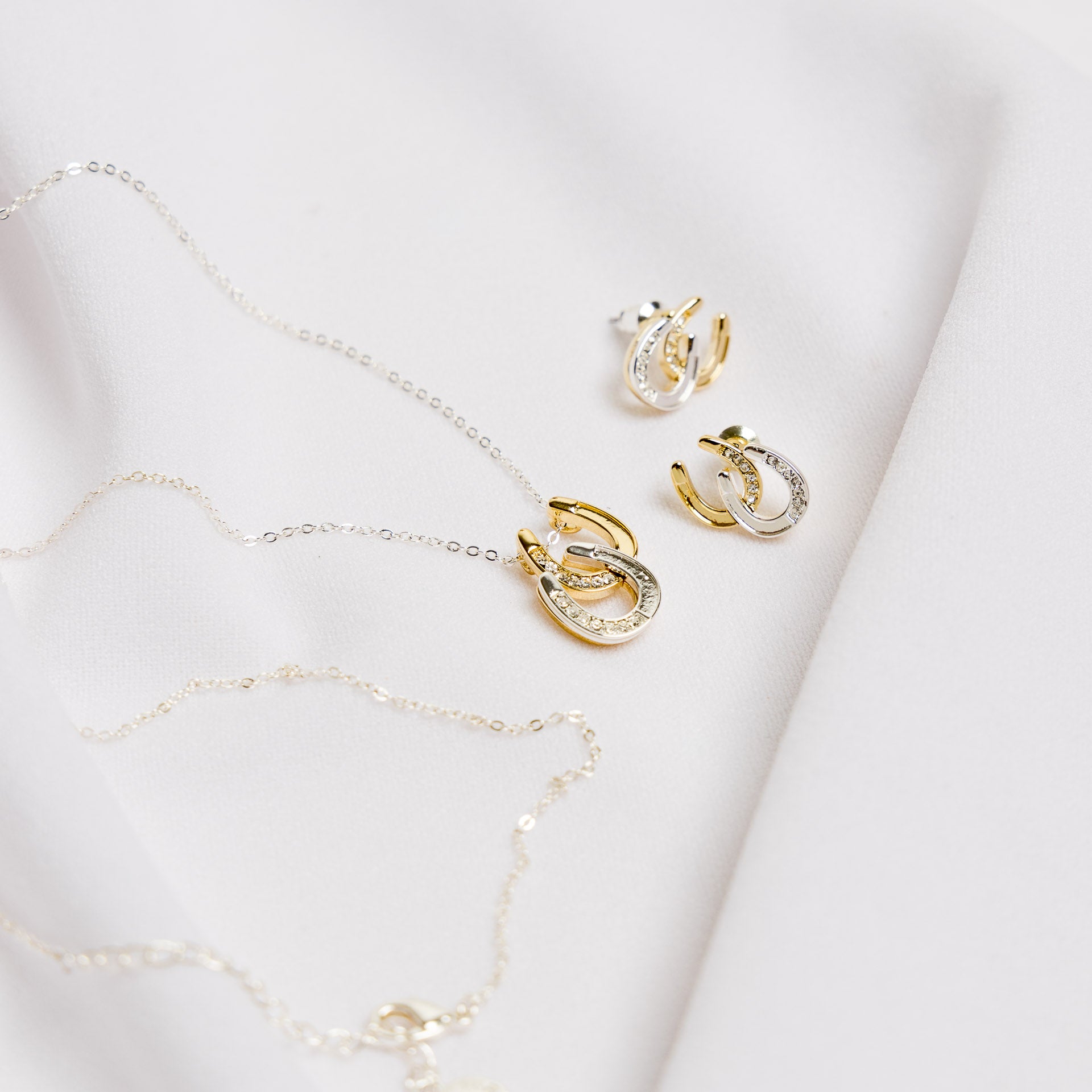 Silver & Gold Horseshoe Earrings