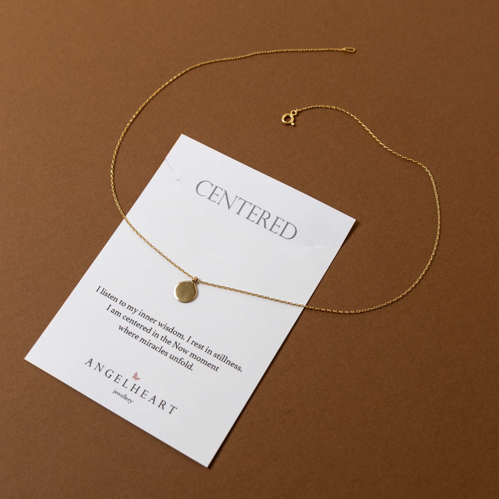 "Centred" Disc Charm Necklace (Sterling Silver / Gold-Plated)