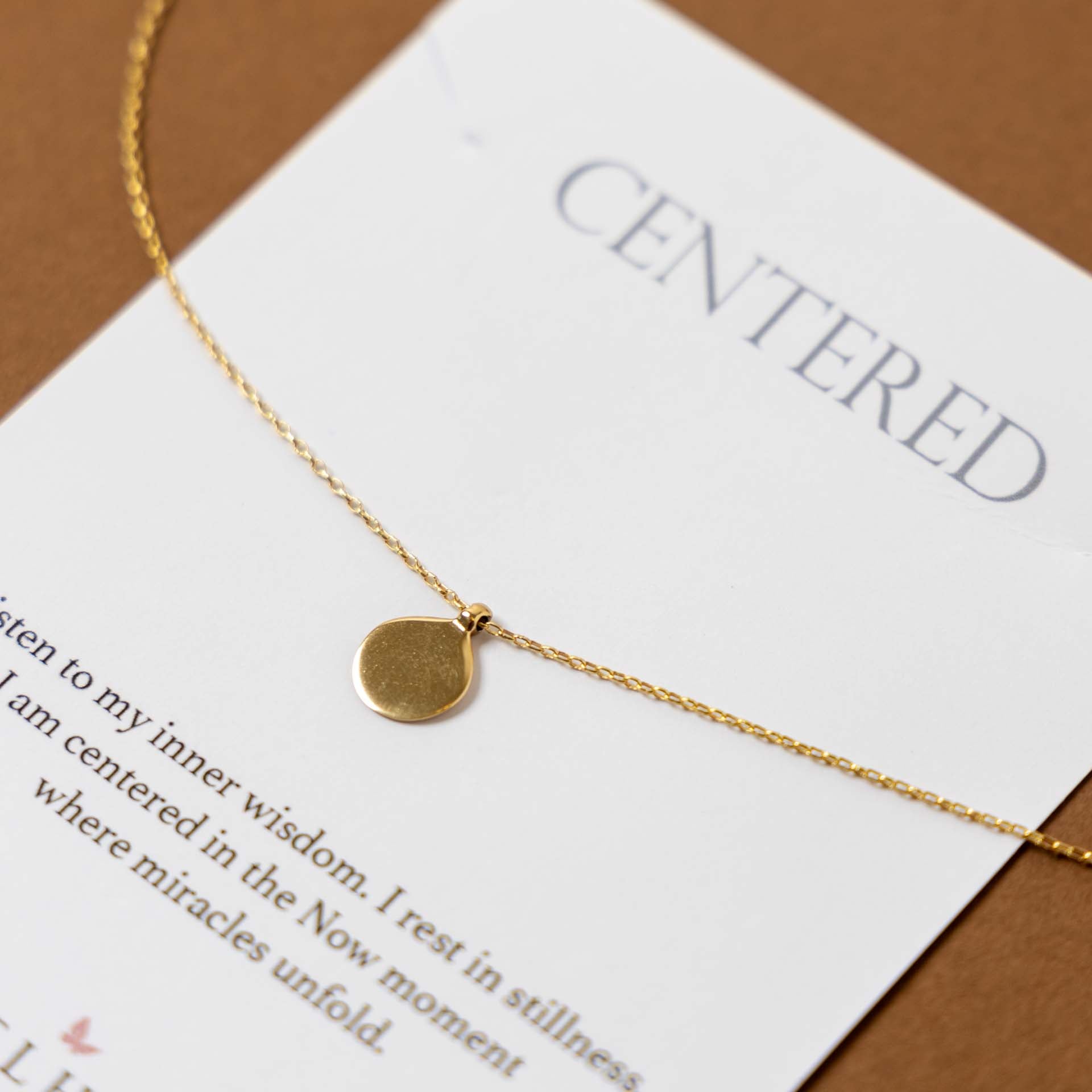 "Centred" Disc Charm Necklace (Sterling Silver / Gold-Plated)