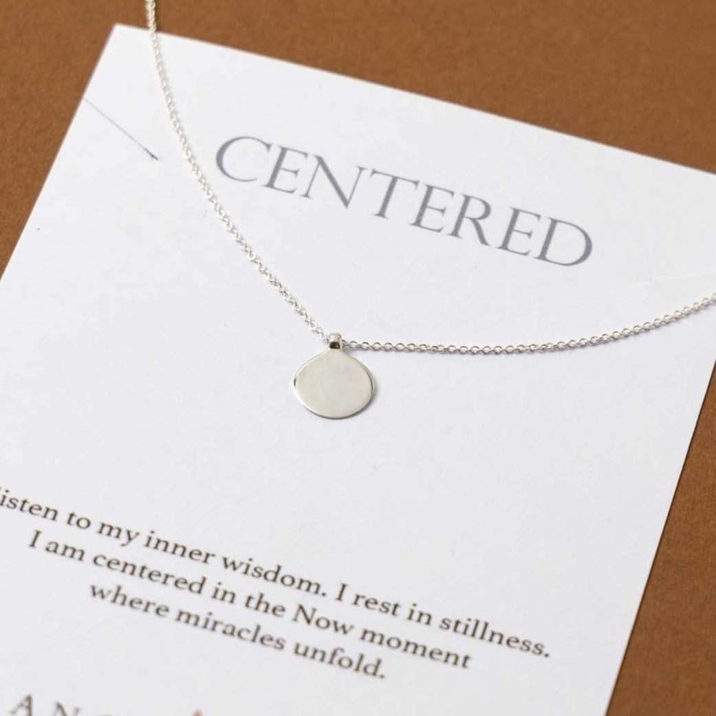 "Centred" Disc Charm Necklace (Sterling Silver / Gold-Plated)