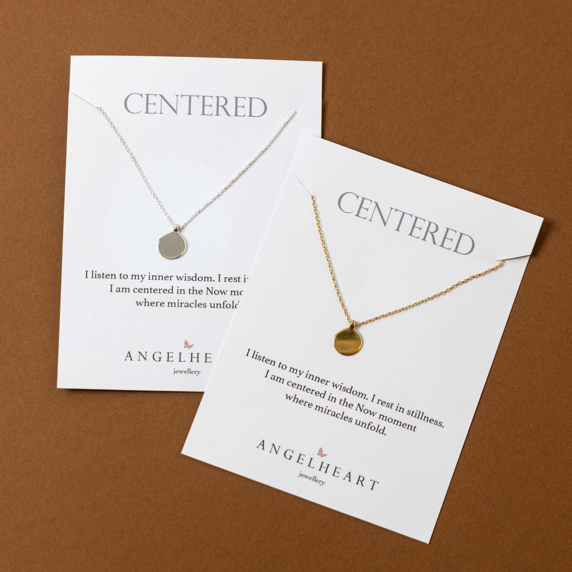 "Centred" Disc Charm Necklace (Sterling Silver / Gold-Plated)