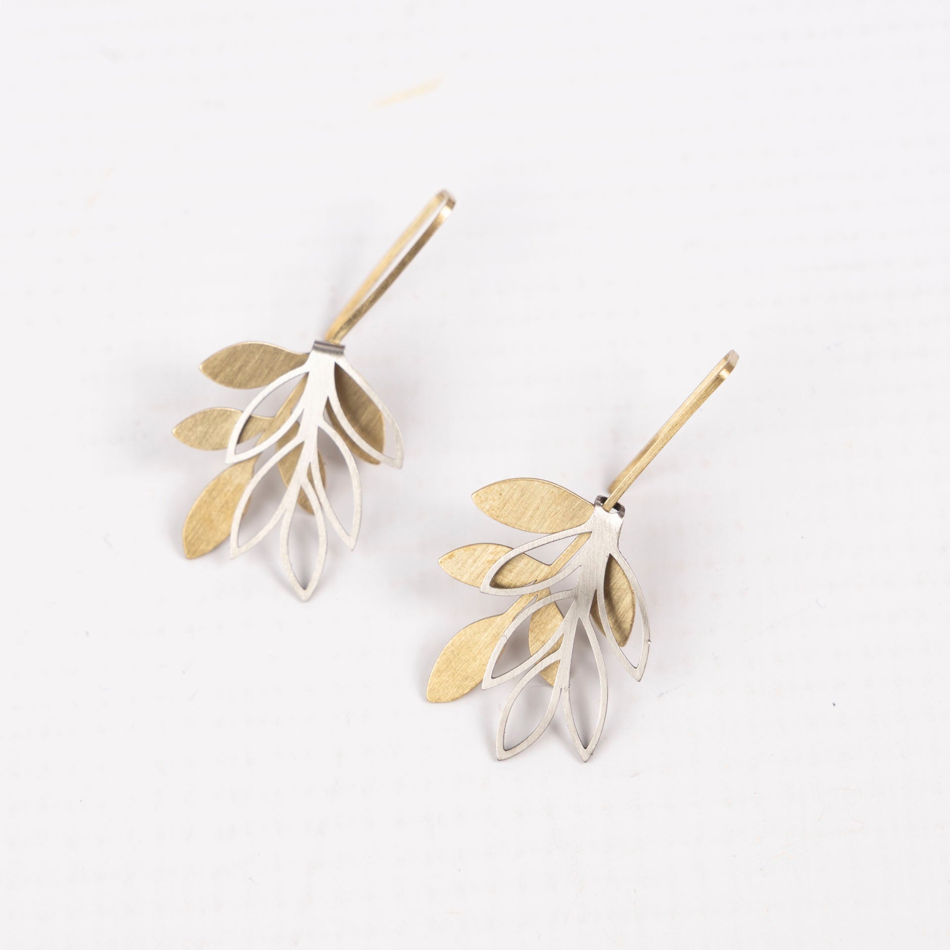 Leaf Drop Earrings with Layer Extensions (brass or stainless steel)