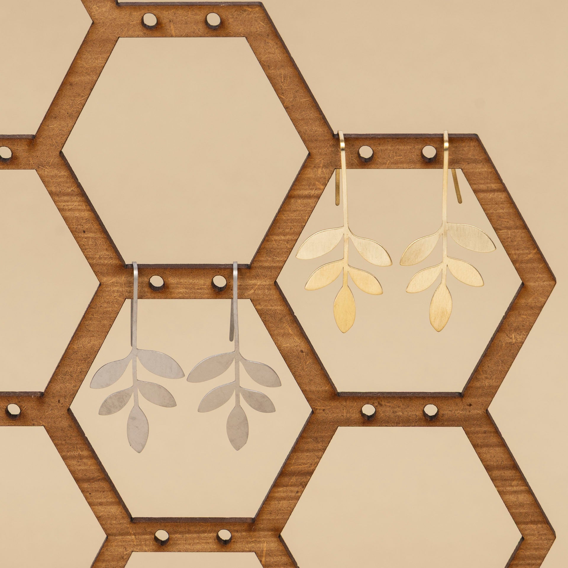 Leaf Natural Silhouette Drop Earrings (brass or stainless steel)