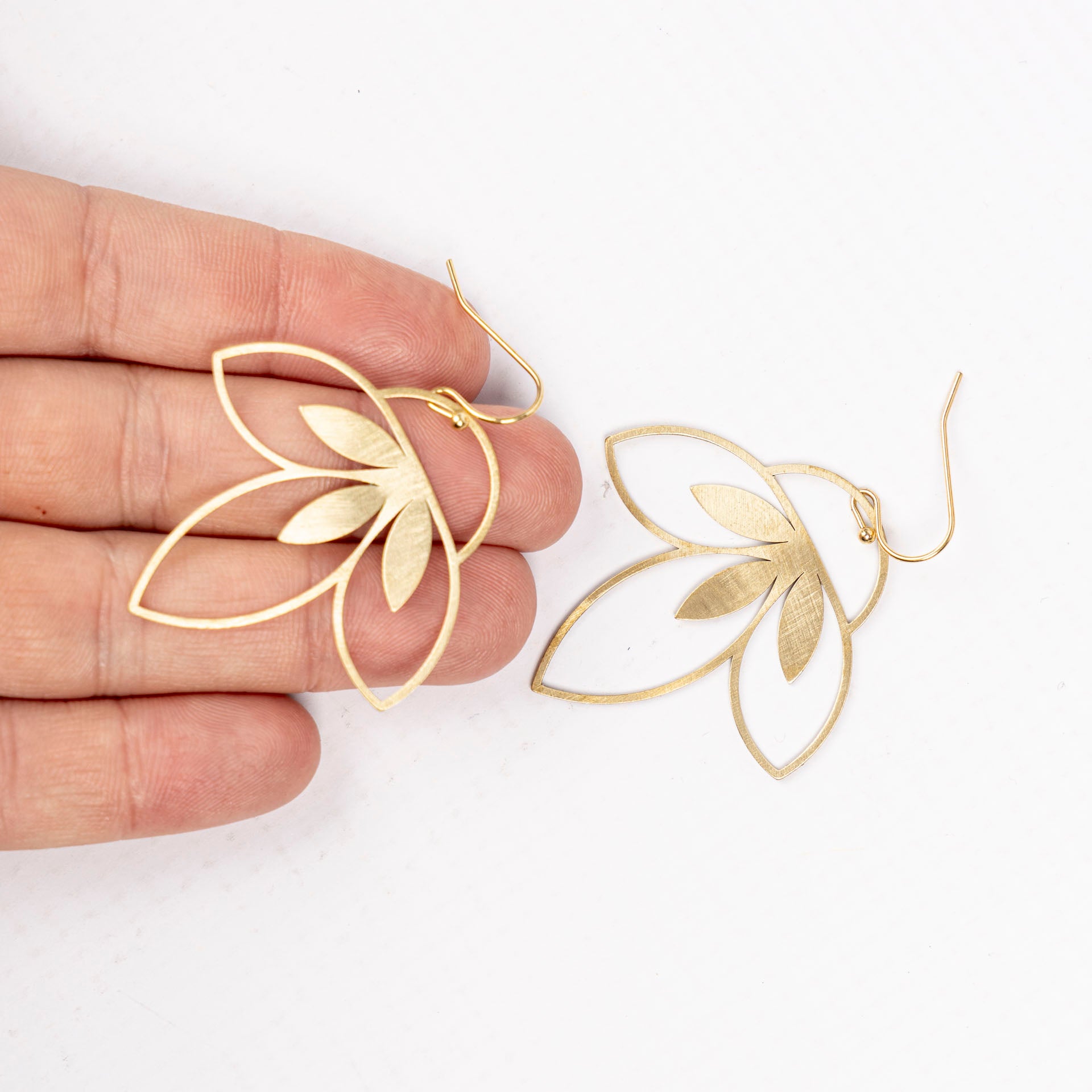 Dahlia Drop Earrings (brass or stainless steel)