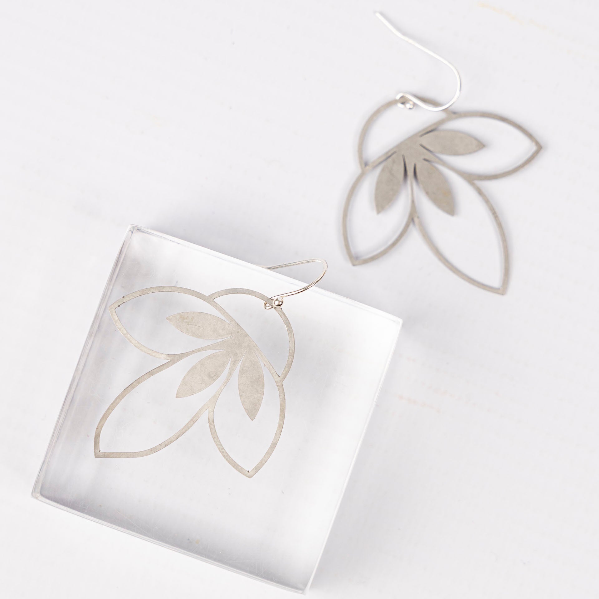 Dahlia Drop Earrings (brass or stainless steel)