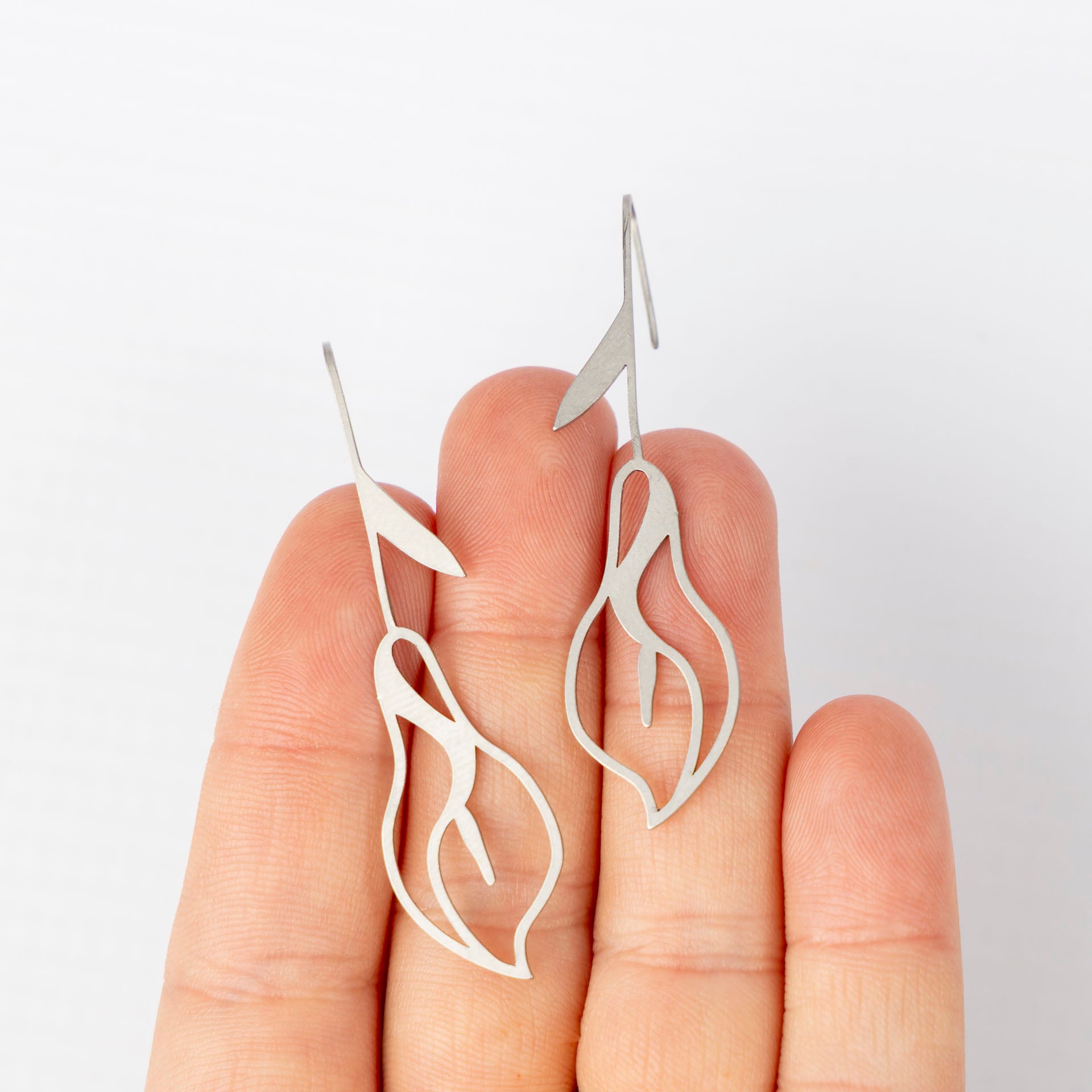 Arum Lily Drop Earrings (brass or stainless steel)