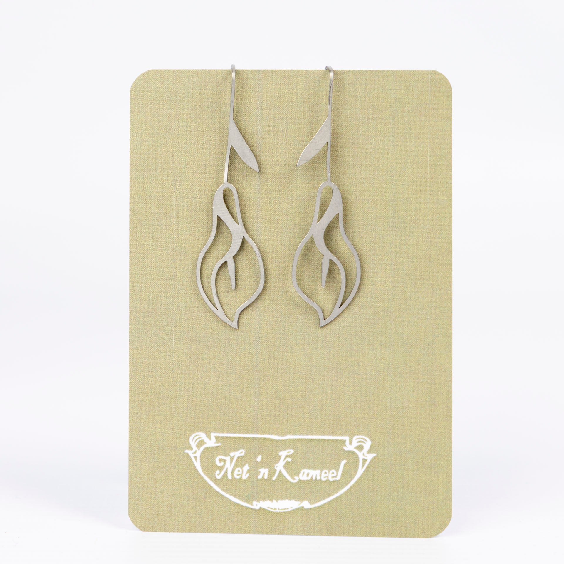 Arum Lily Drop Earrings (brass or stainless steel)