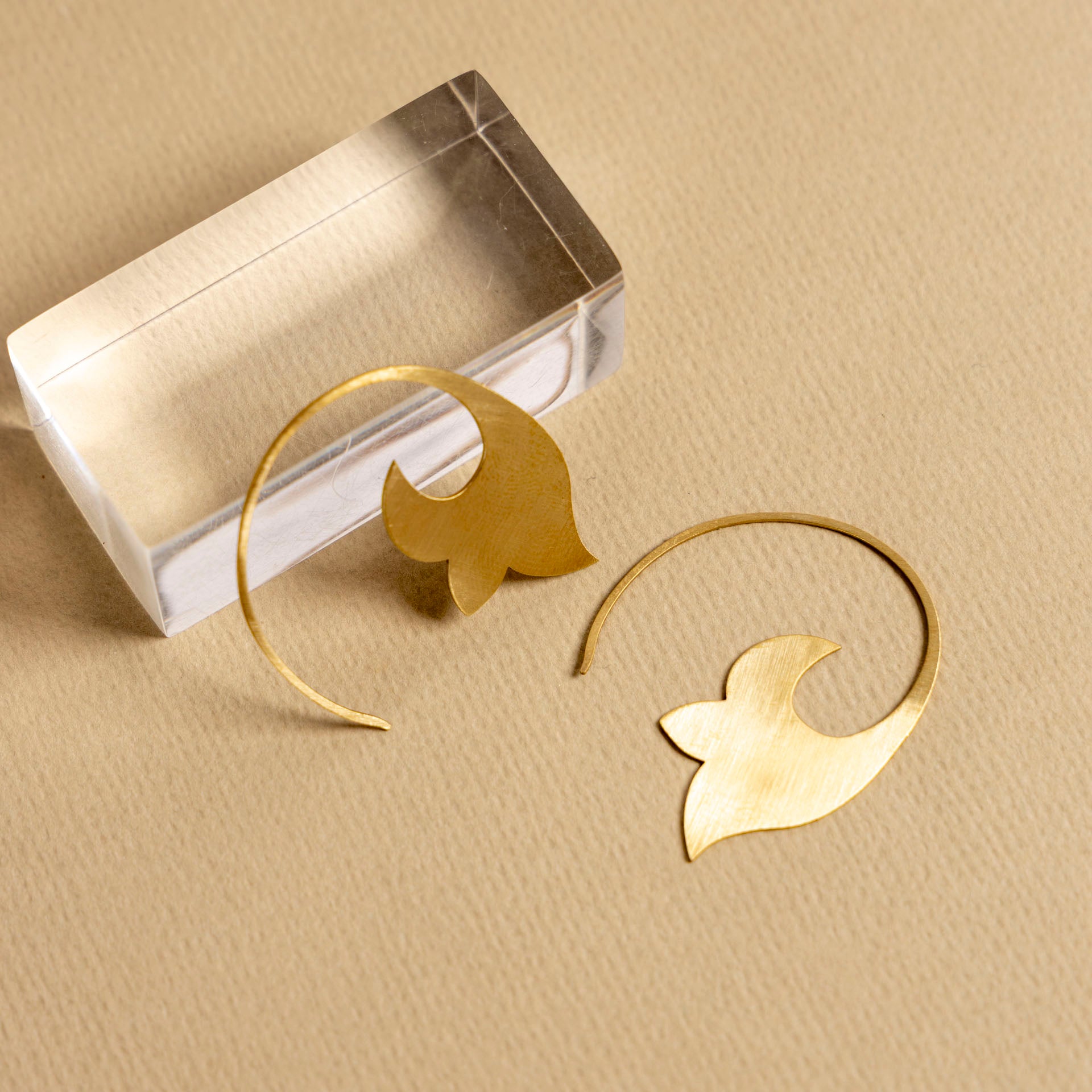 Flower Side Silhouette Earrings (brass or stainless steel)