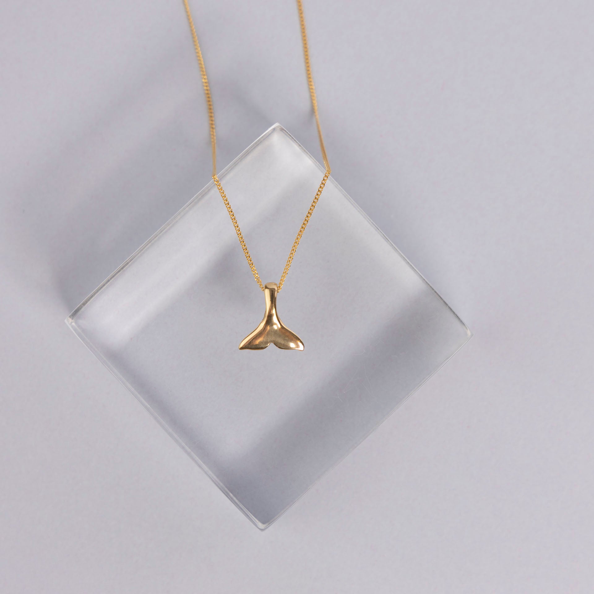 Whale Tail Necklace (Sterling Silver or Gold-Plated)