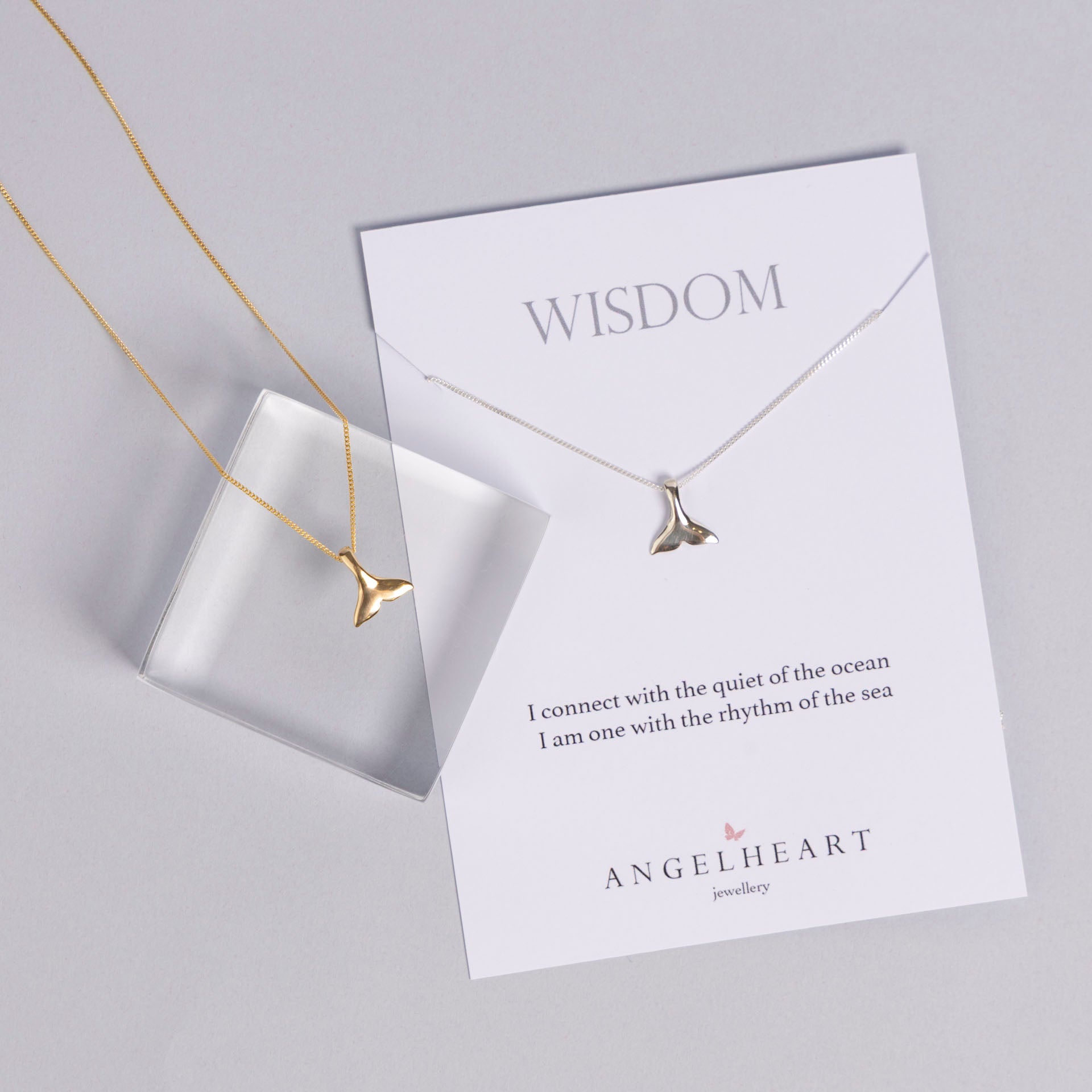 Whale Tail Necklace (Sterling Silver or Gold-Plated)