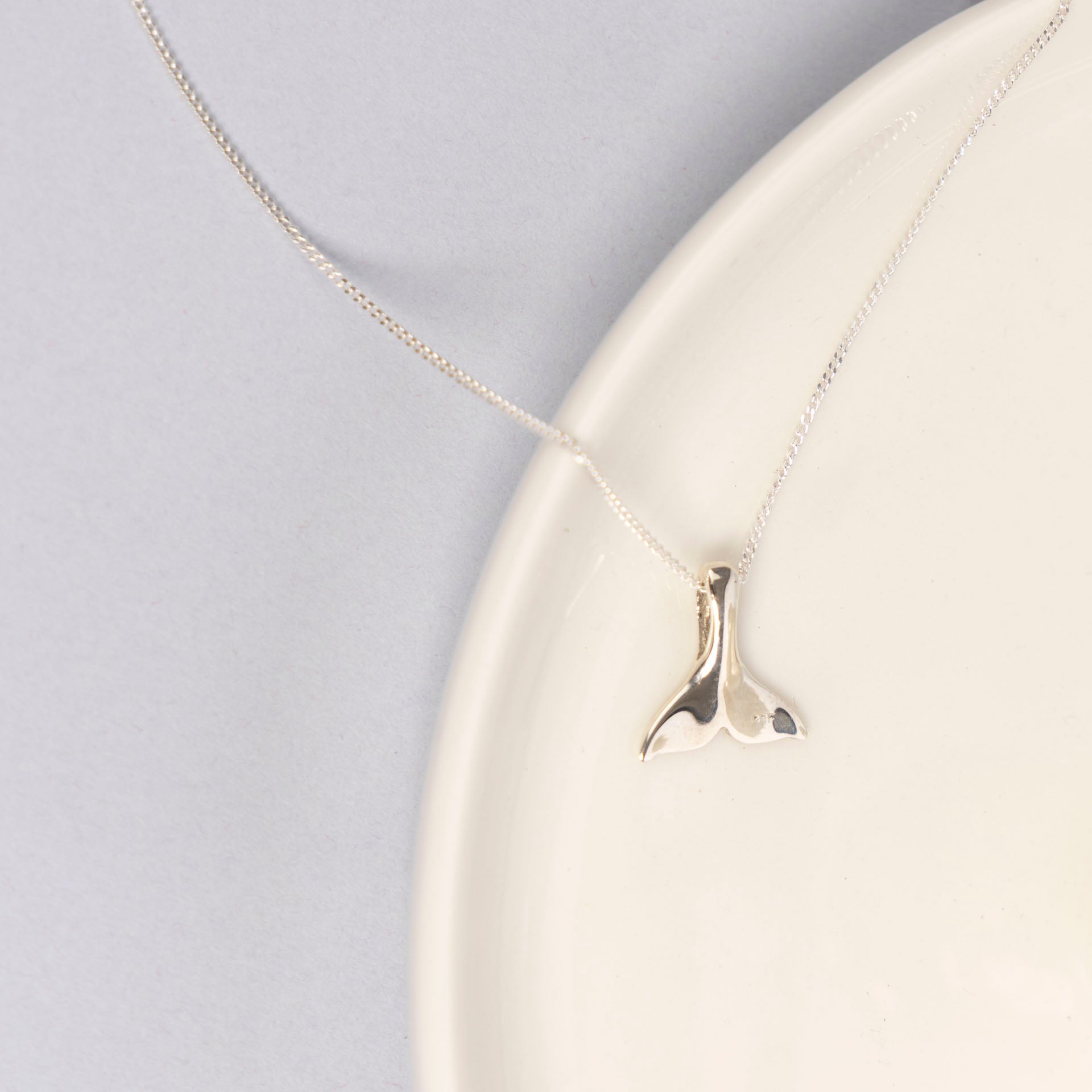 Whale Tail Necklace (Sterling Silver or Gold-Plated)