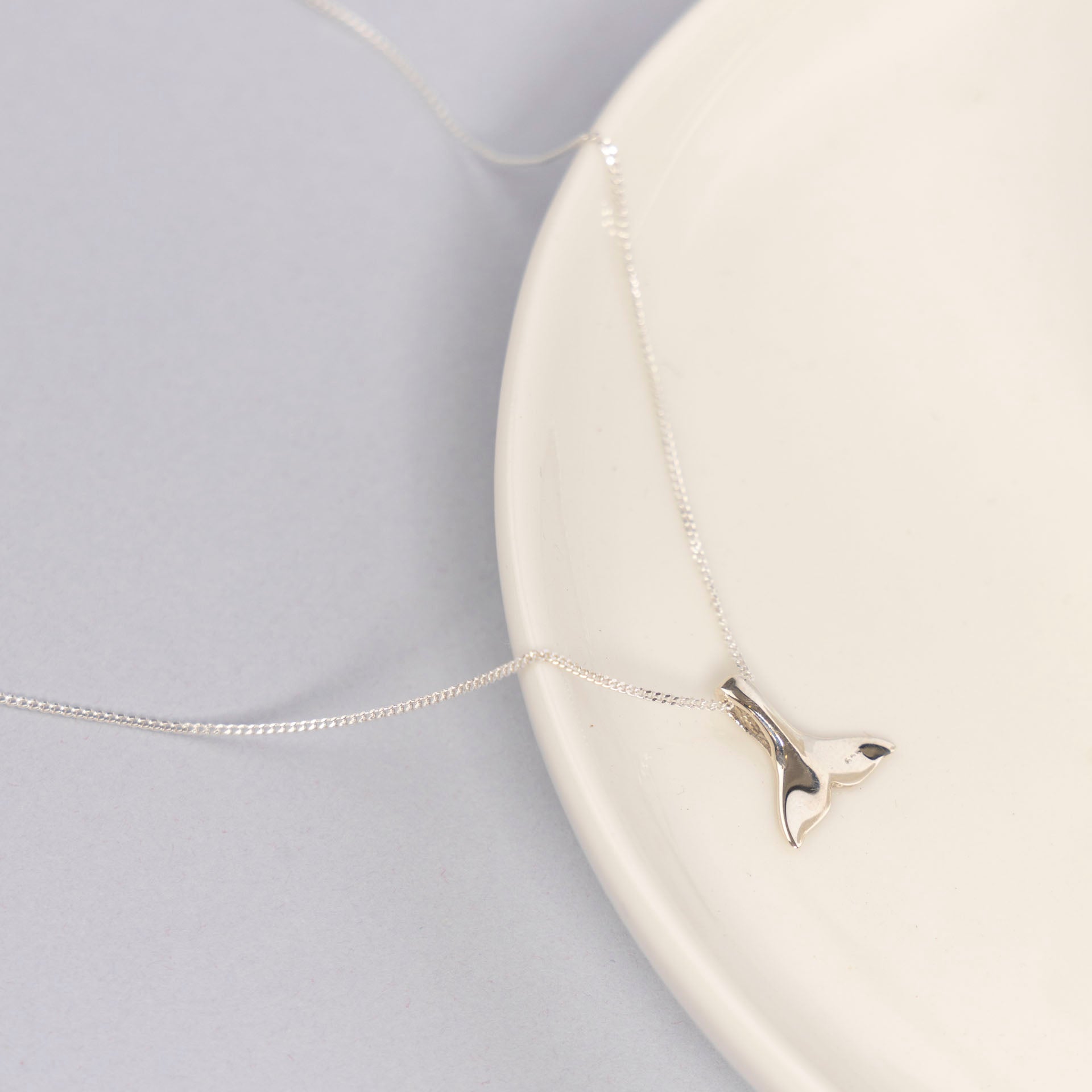 Whale Tail Necklace (Sterling Silver or Gold-Plated)