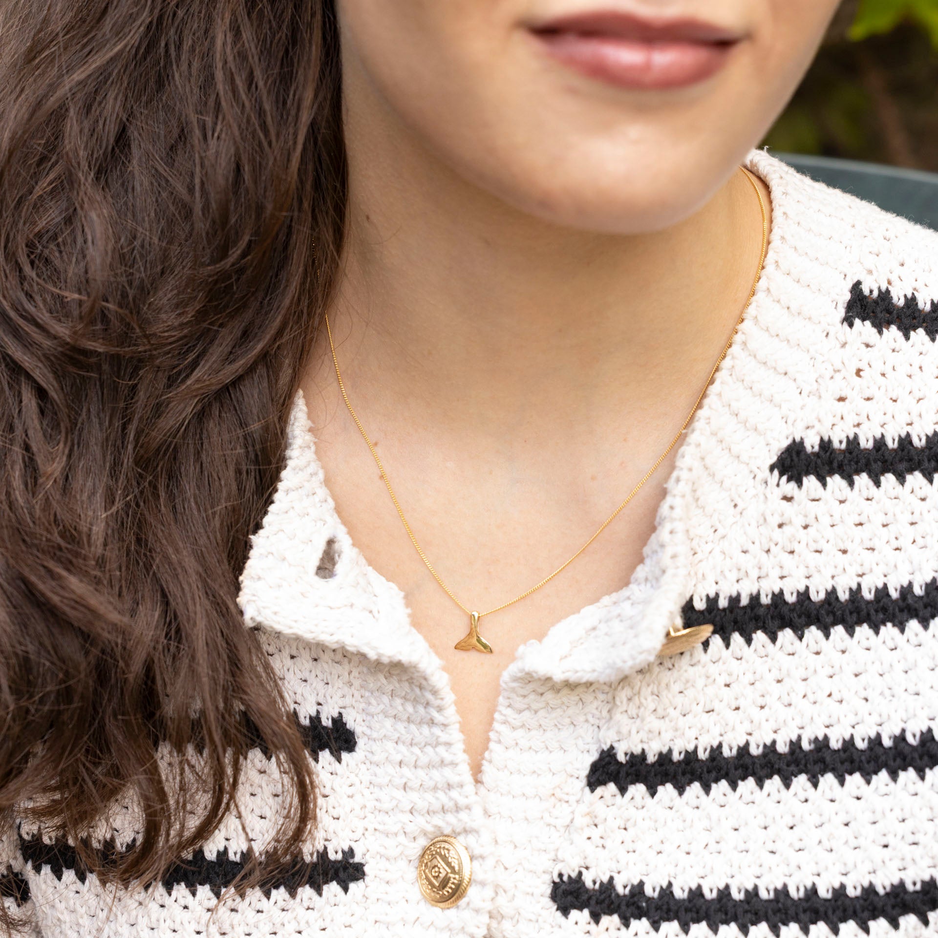 Whale Tail Necklace (Sterling Silver or Gold-Plated)